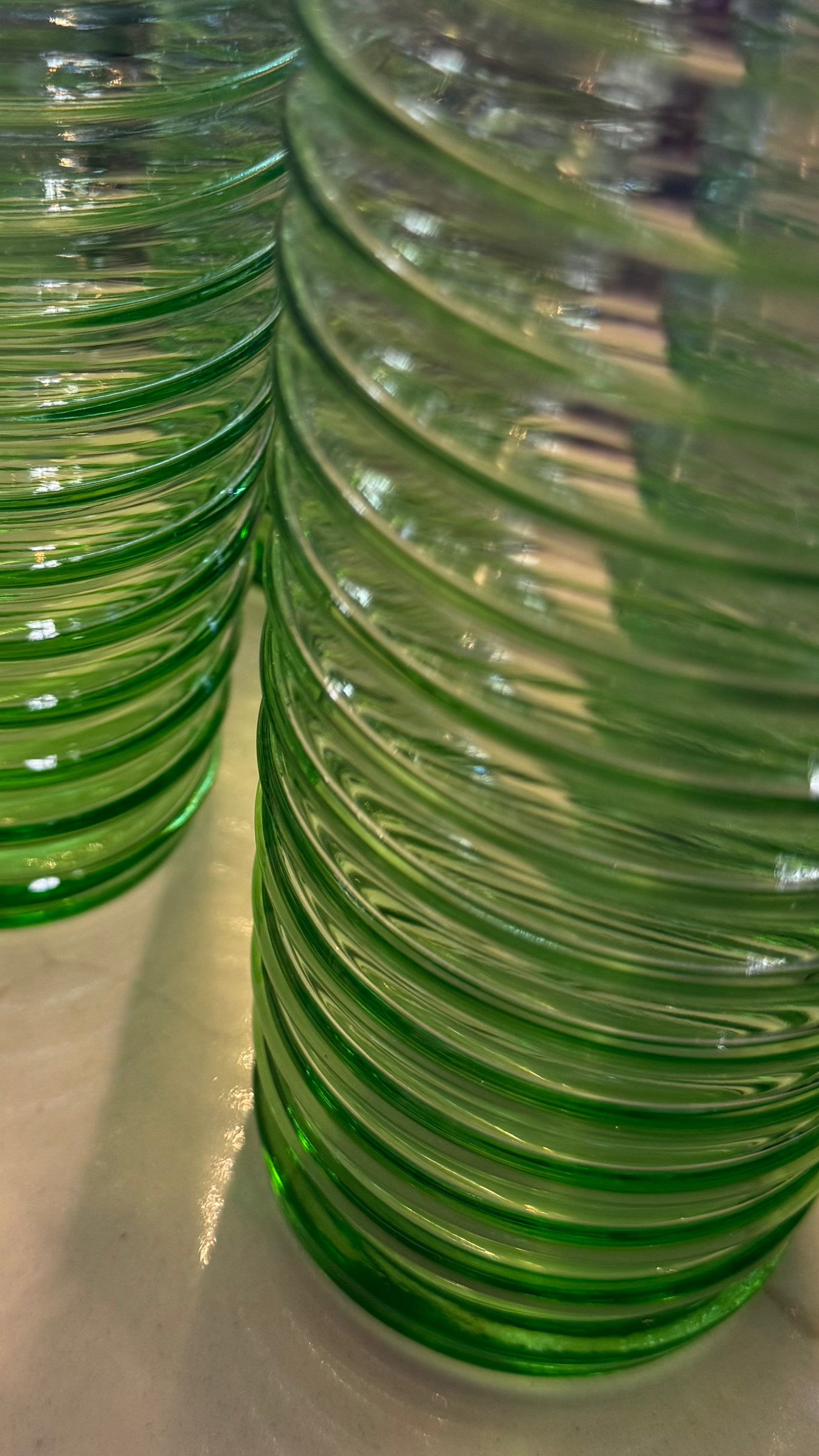 Handblown Vintage Green Tumblers-set of 8