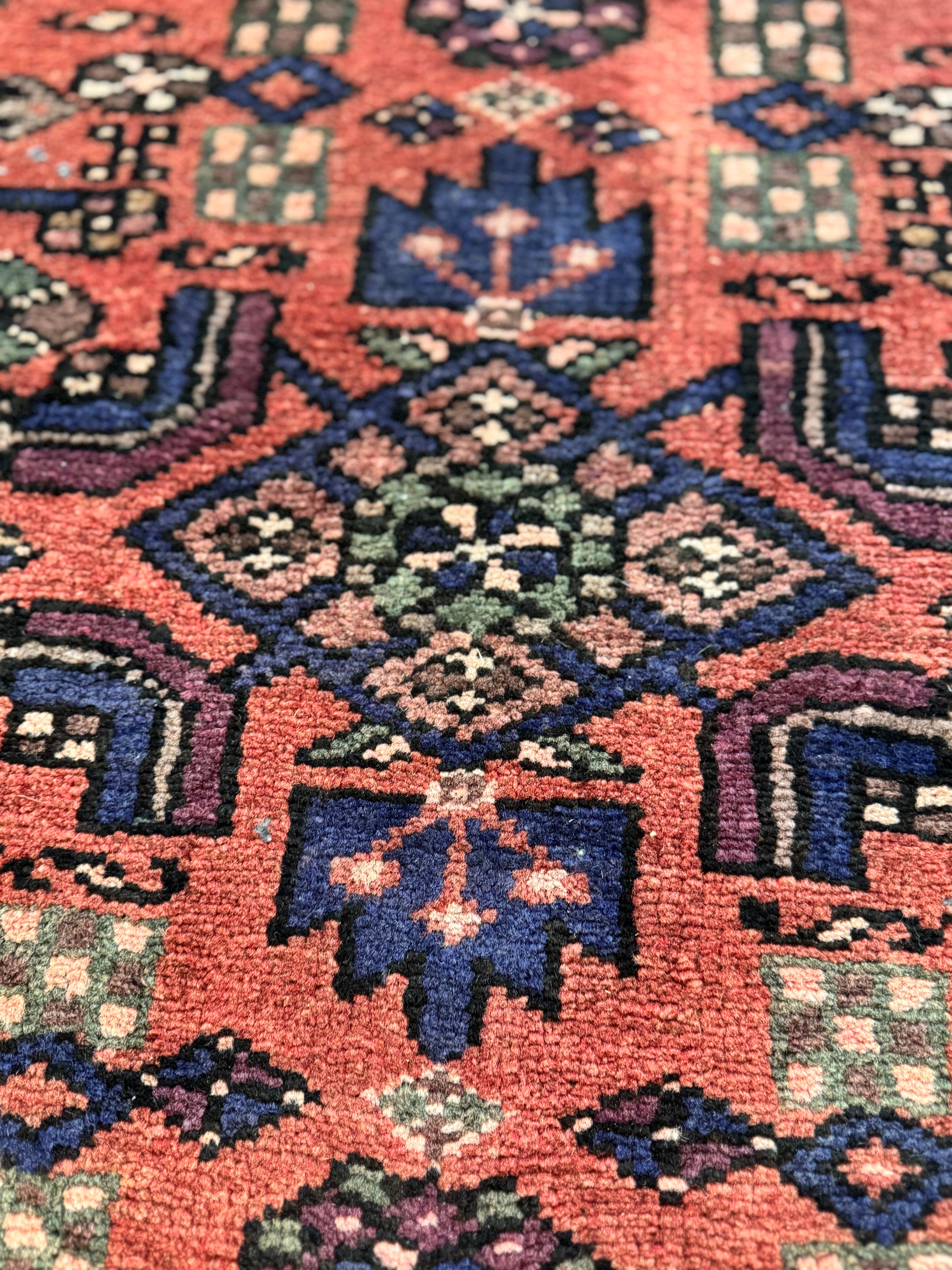 Vintage Turkish Rug Pink & Blues 4'x7'