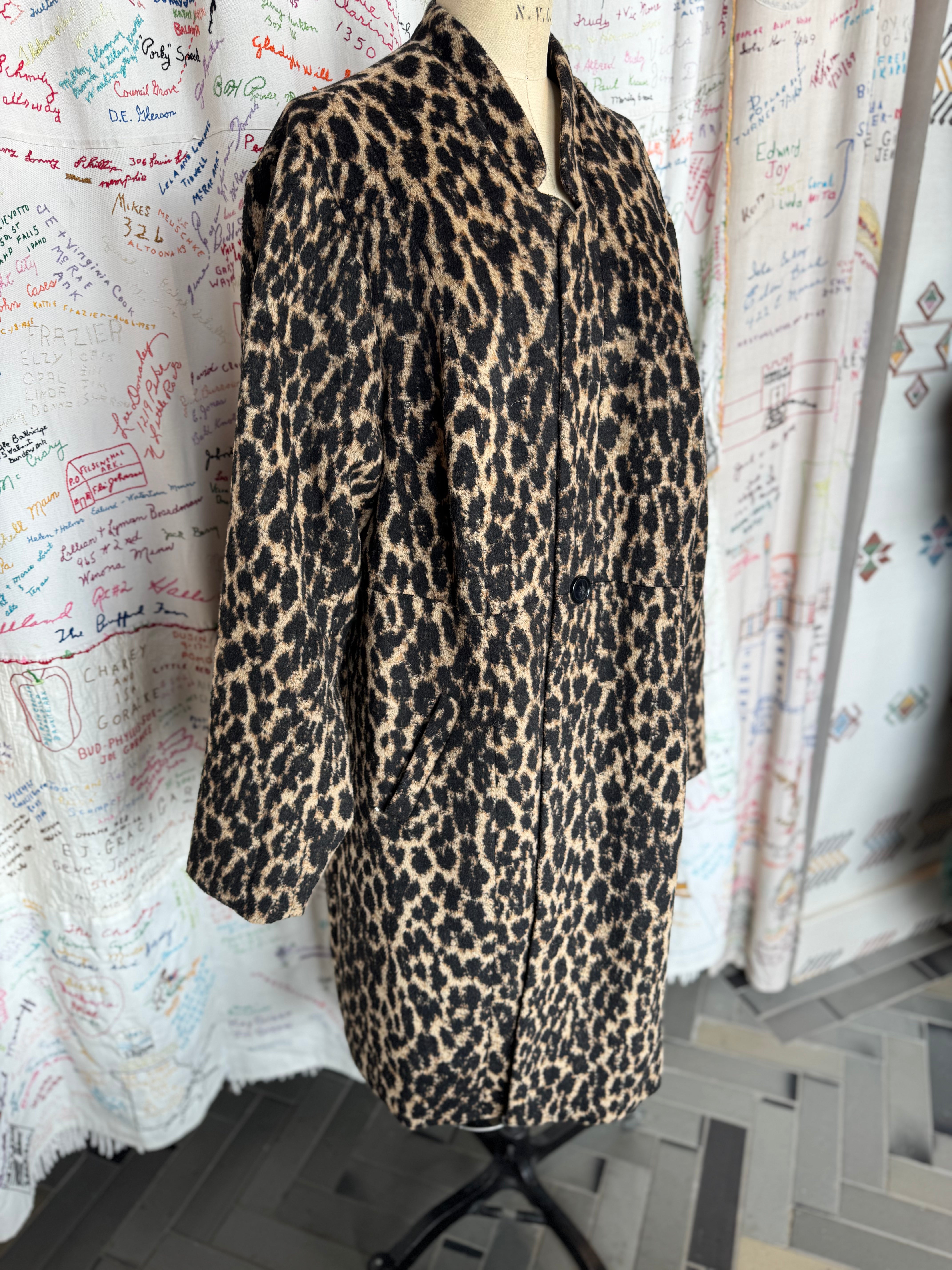 Leopard Maxi Swing Coat