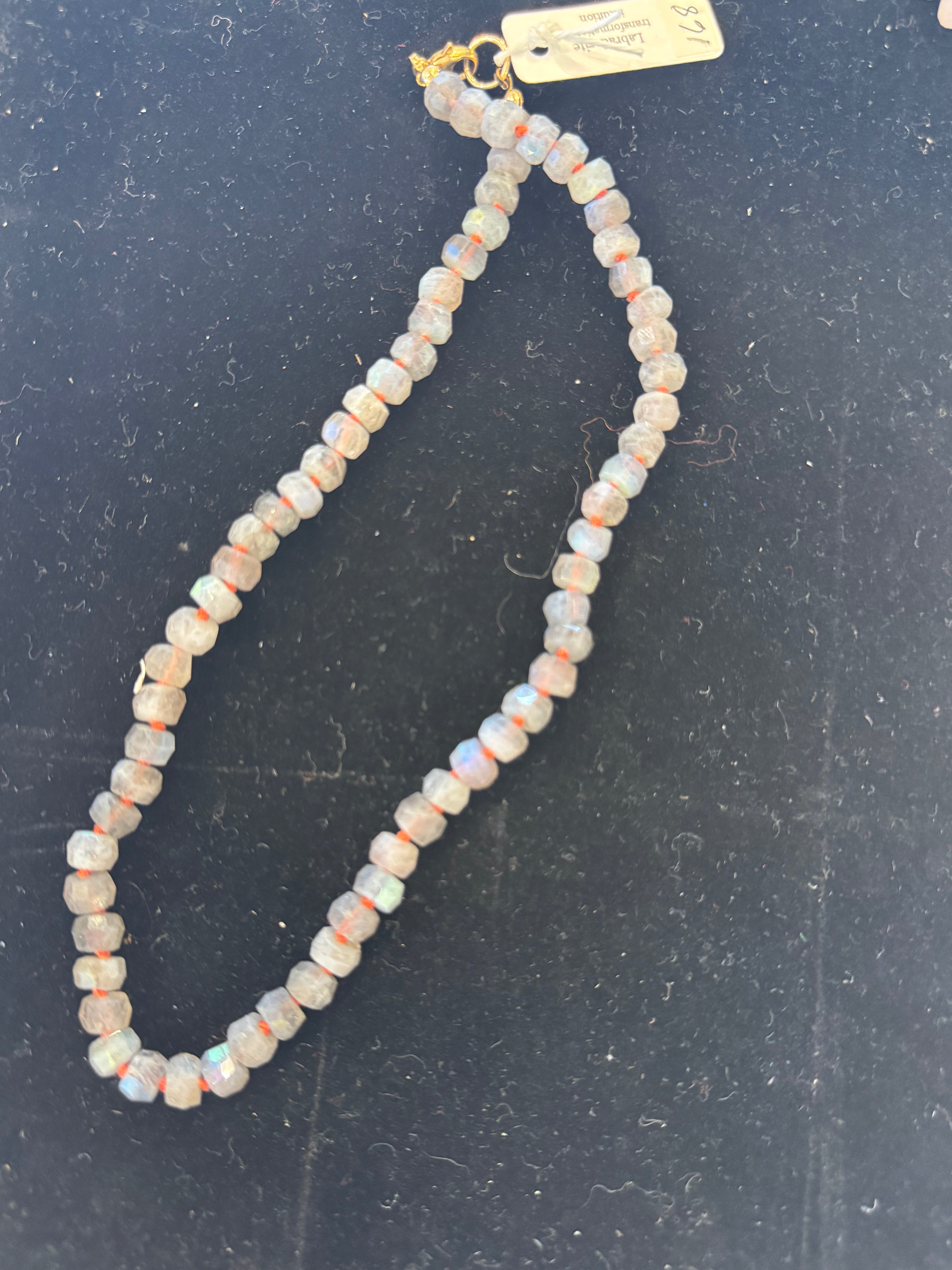 Radiant Malas Knotted Gemstone 16" necklace