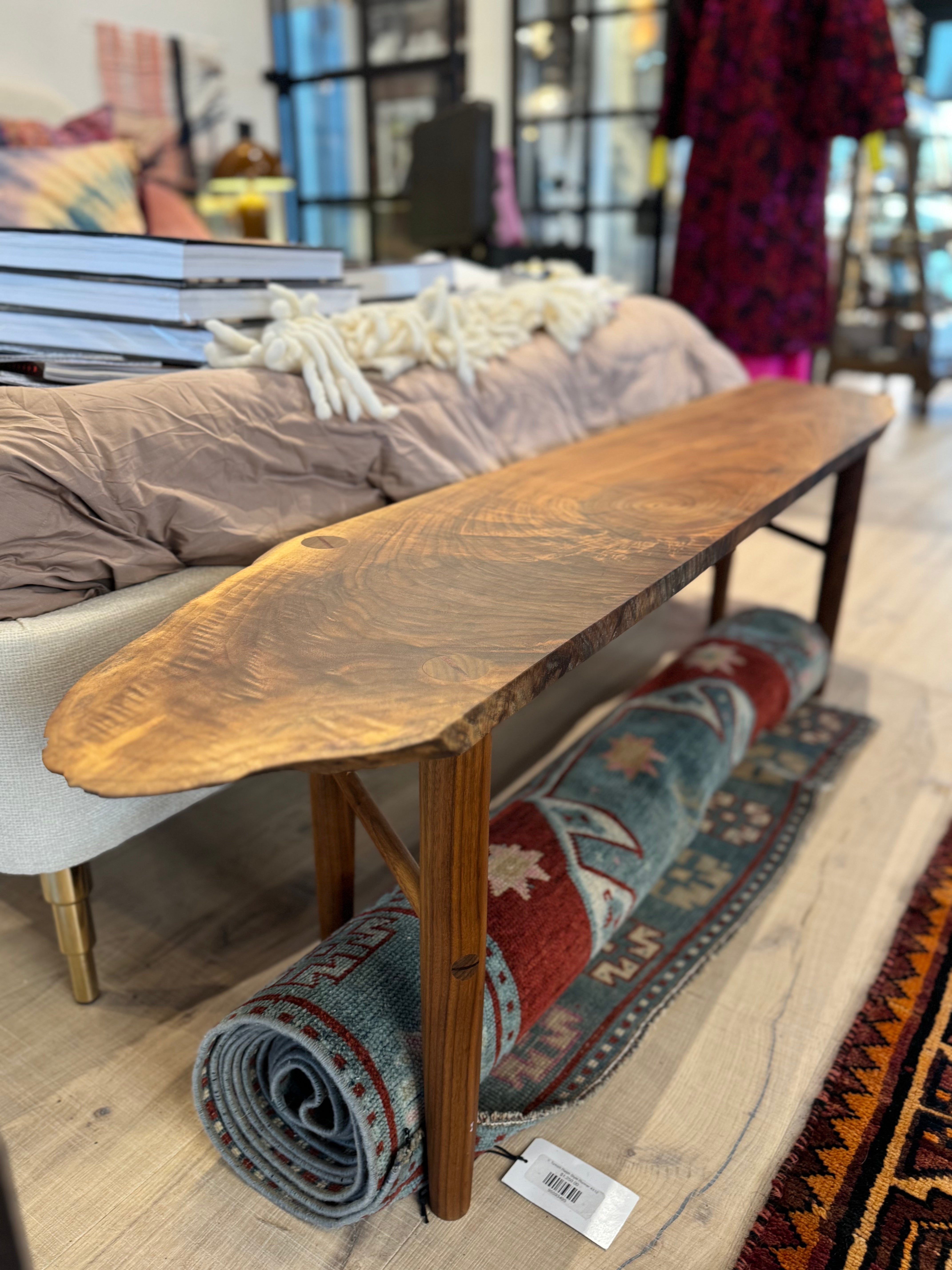 Live Edge Walnut Bench