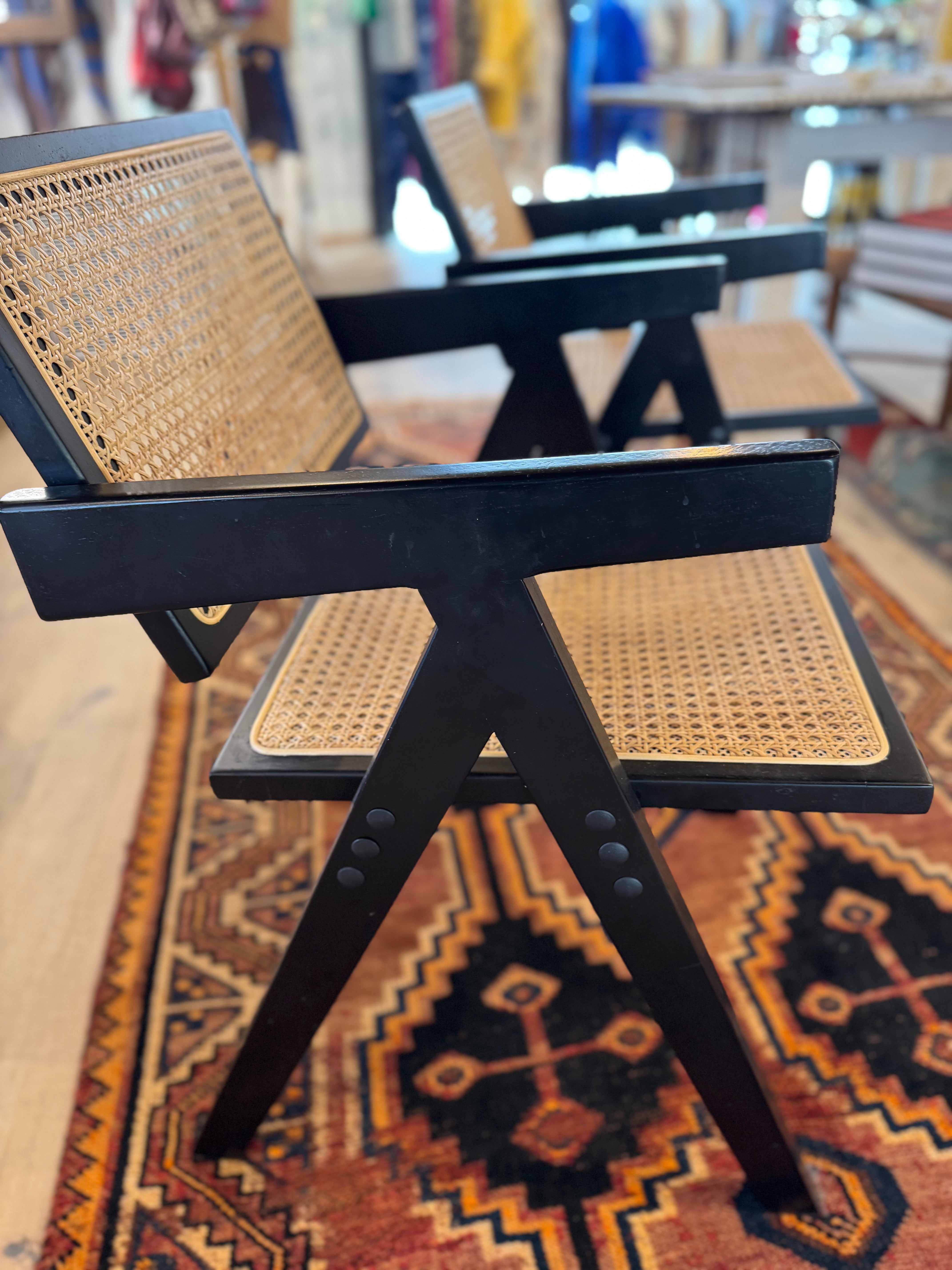 Easy Chairs in the style of Pierre Jeanneret set of 4