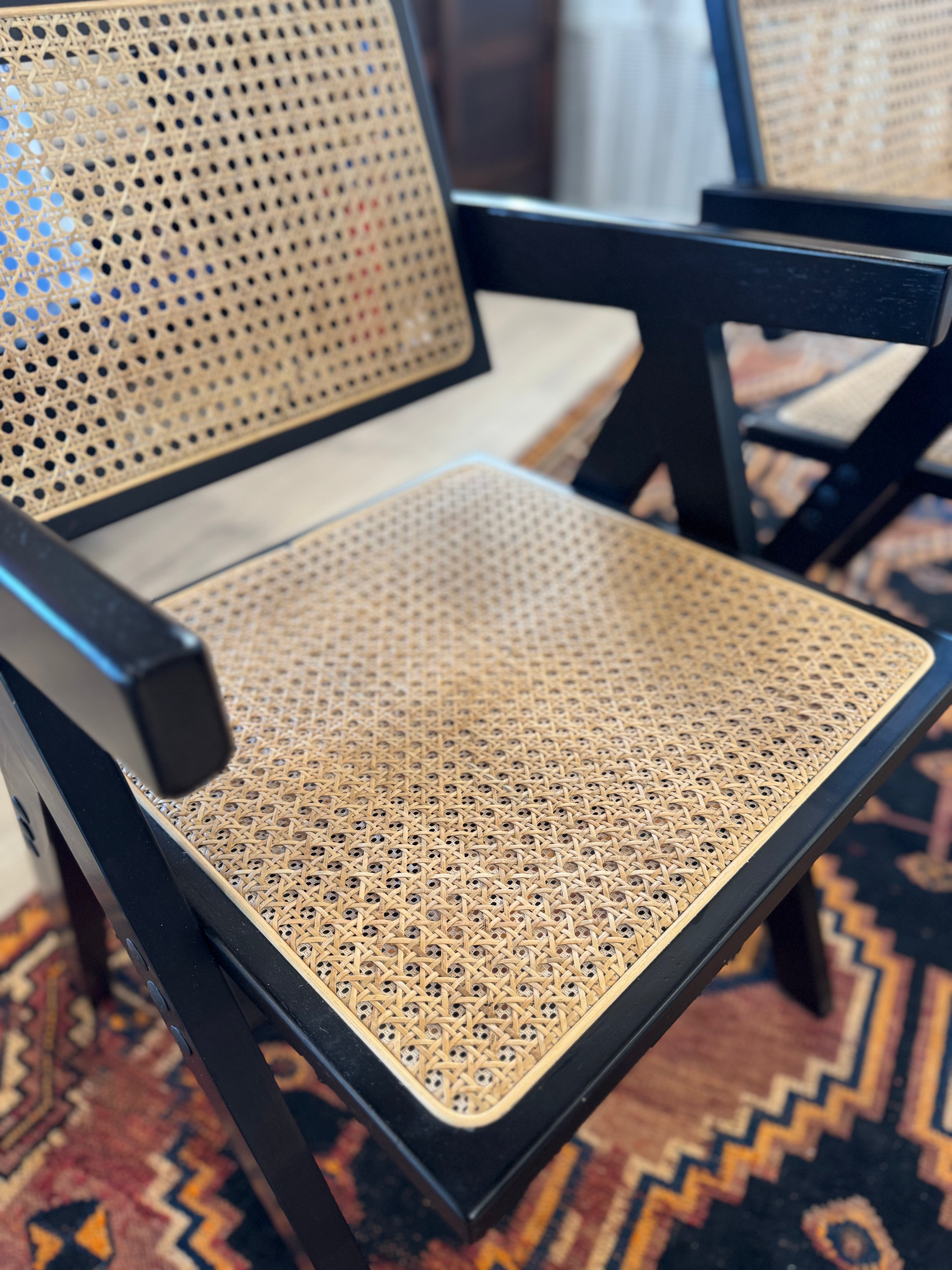 Easy Chairs in the style of Pierre Jeanneret set of 4