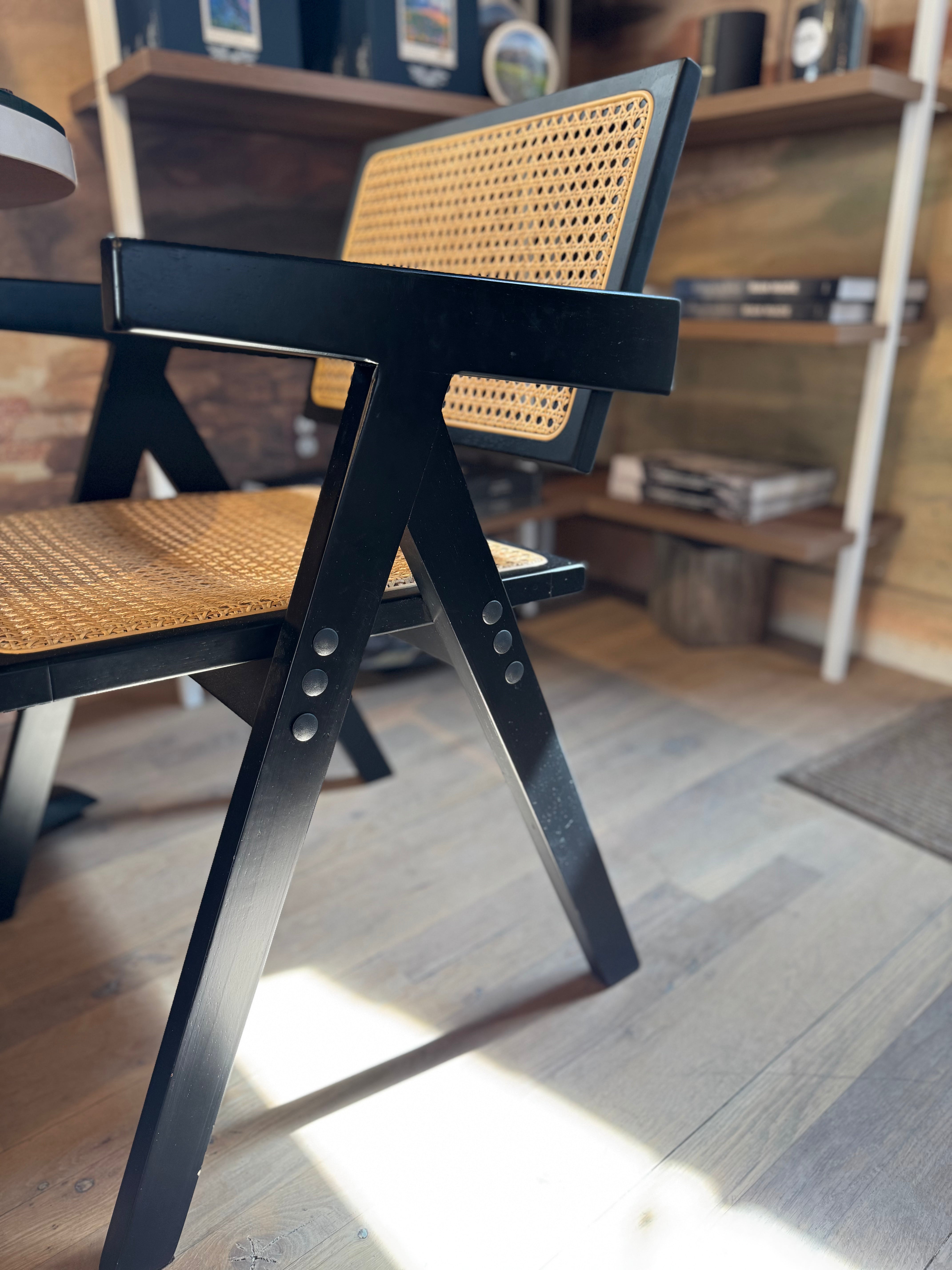 Easy Chairs in the style of Pierre Jeanneret set of 4