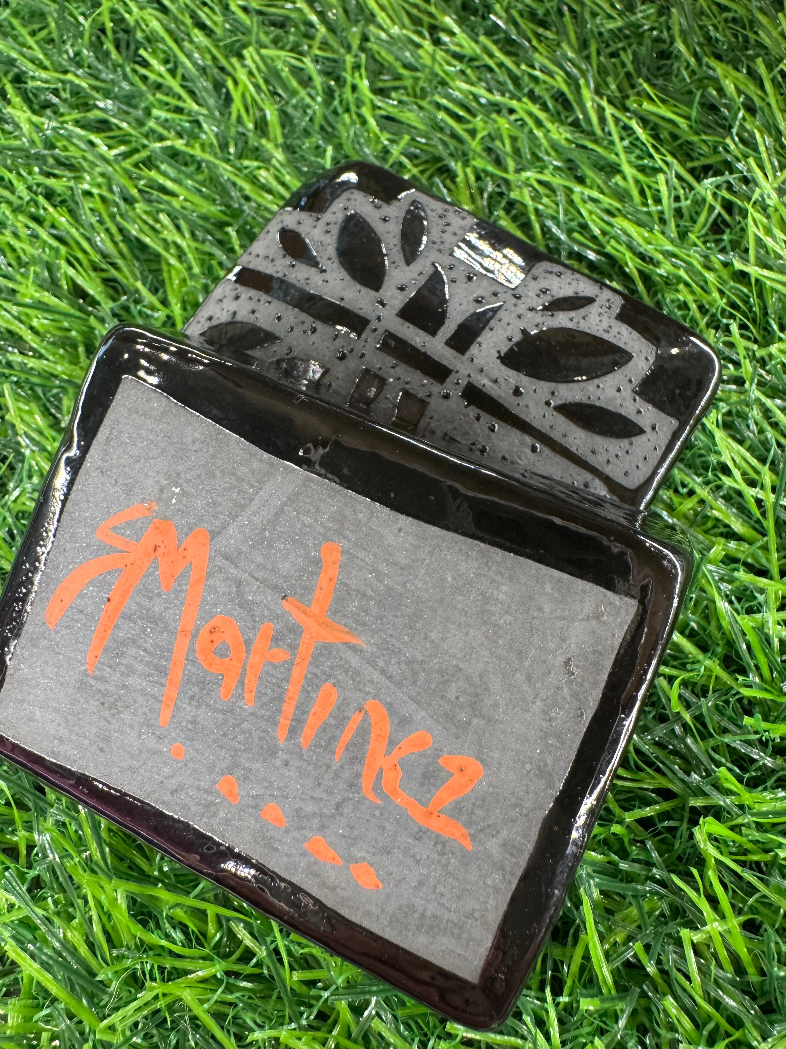 Black Glazed Signed Trinket Dish