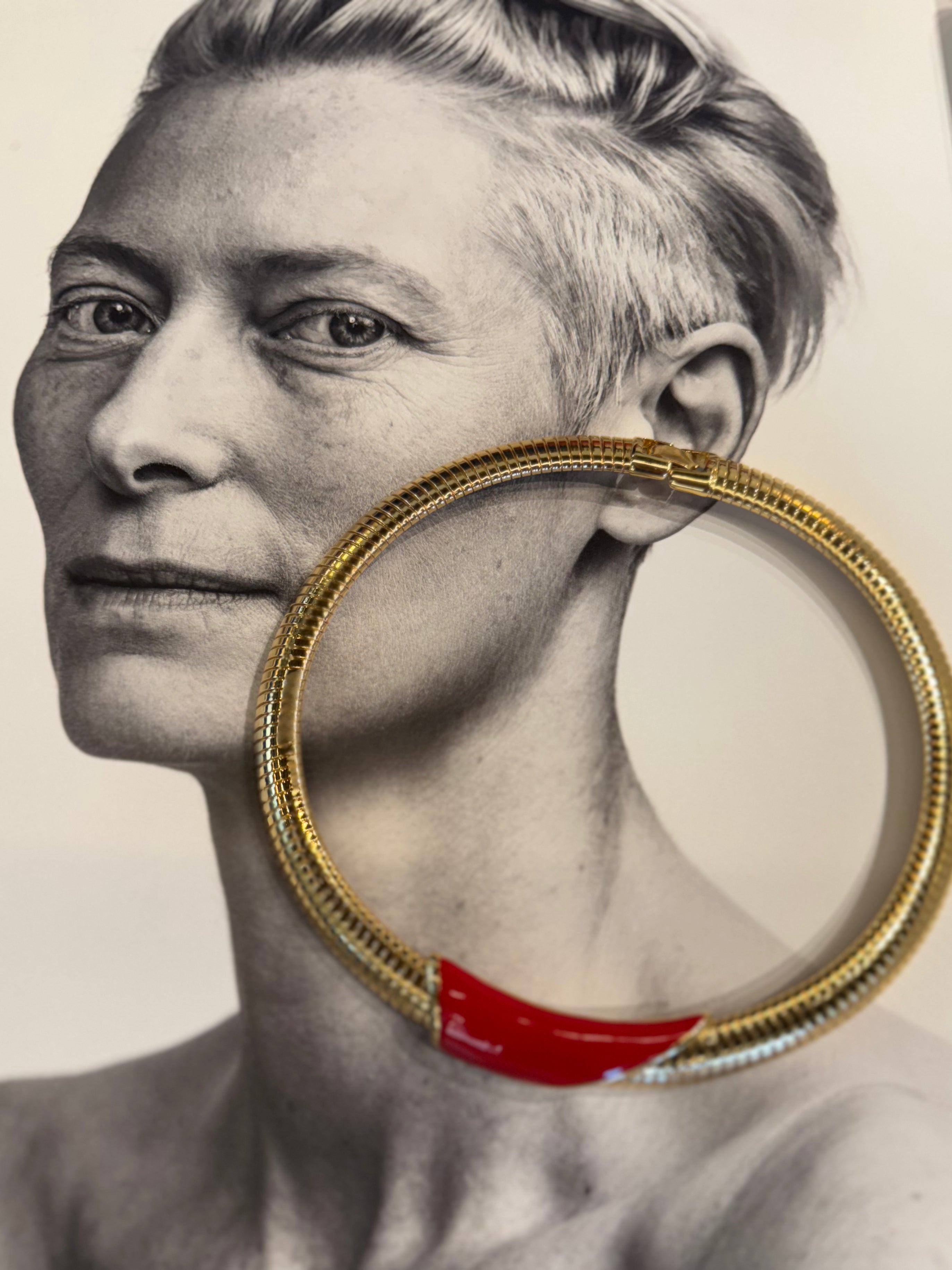 esc. Vintage Omega Red Enamel Necklace