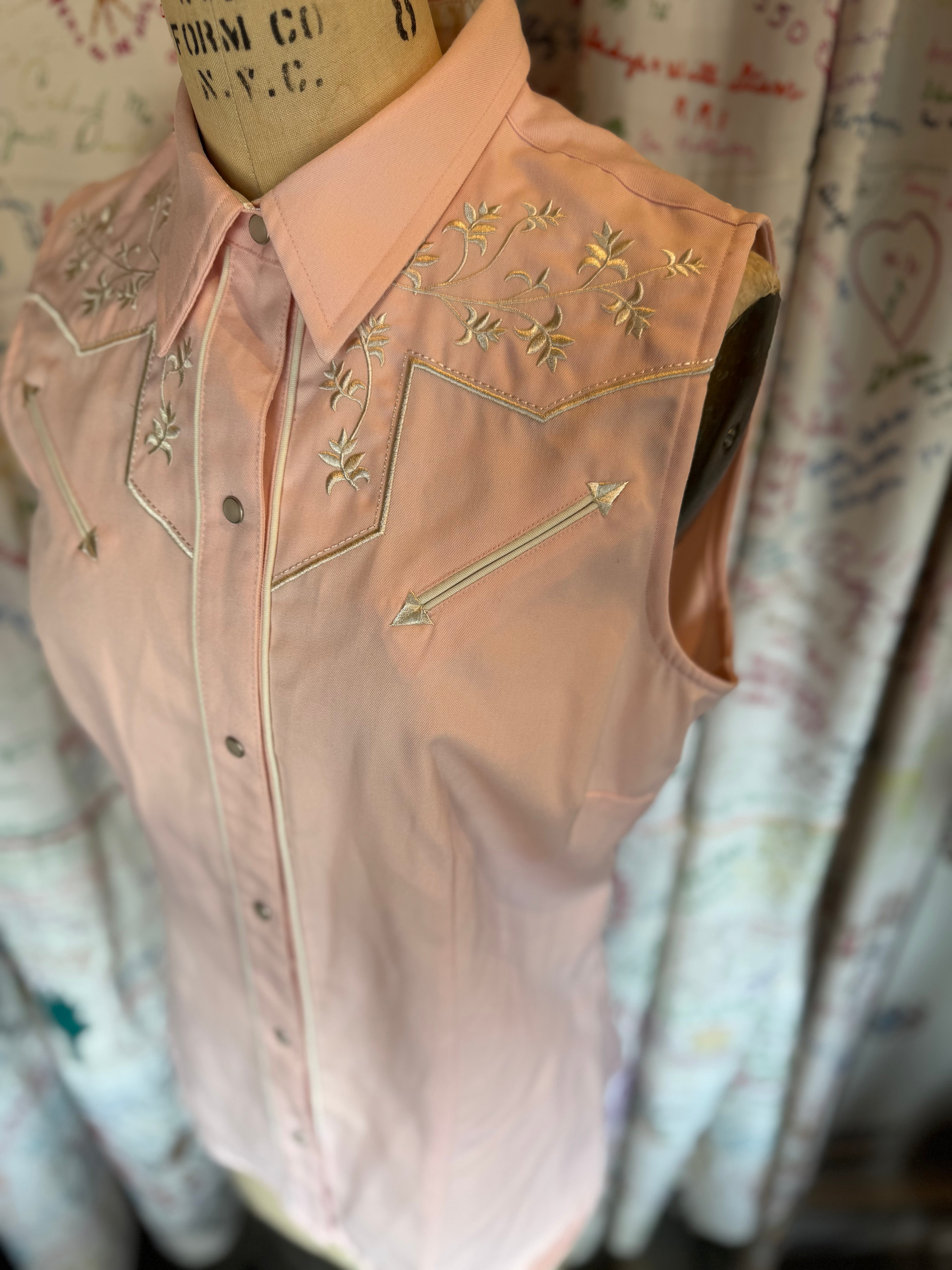 esc. Pink Roper Embroidered Cowgirl Sleeveless