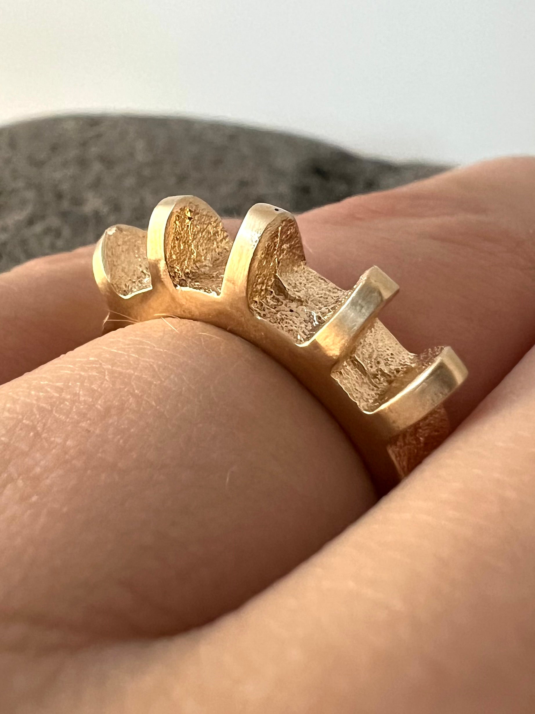 Penthesilea Narrow 14K Gold Ring by Jennifer Letter Design