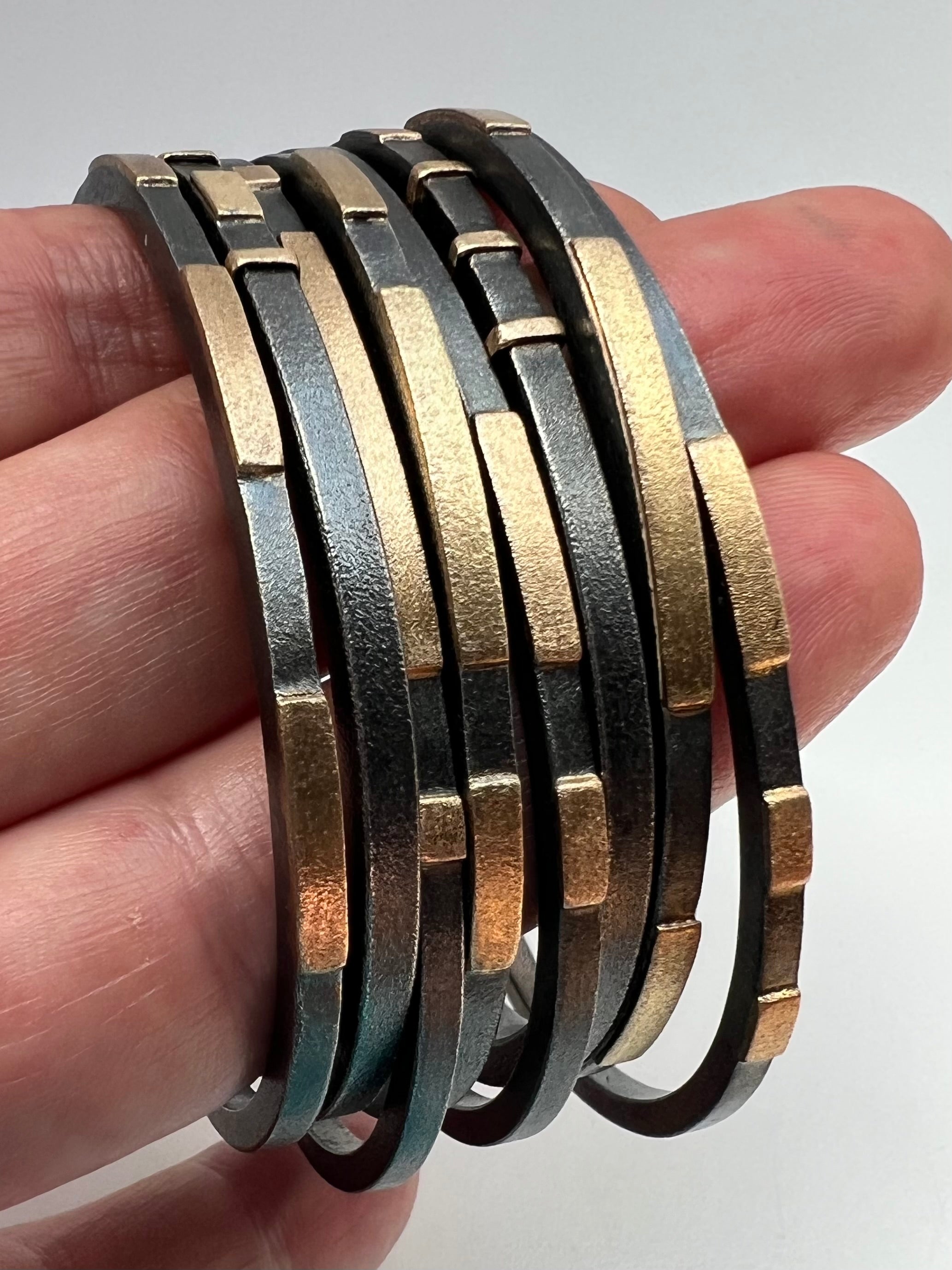 Chrysos Cuff 18K + Sterling Silver by Jennifer Letter Design