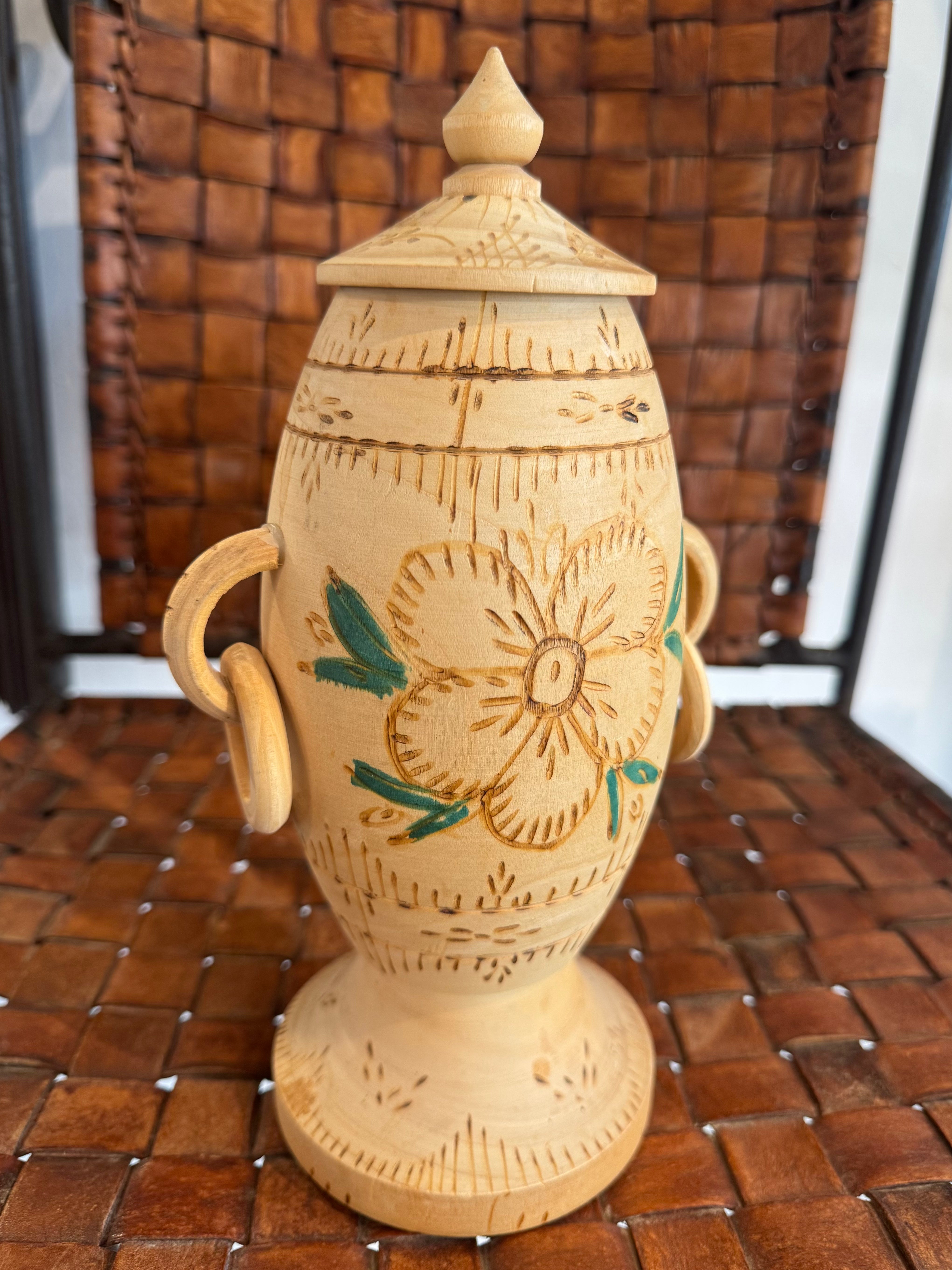 esc. Hand-carved Flower Urn