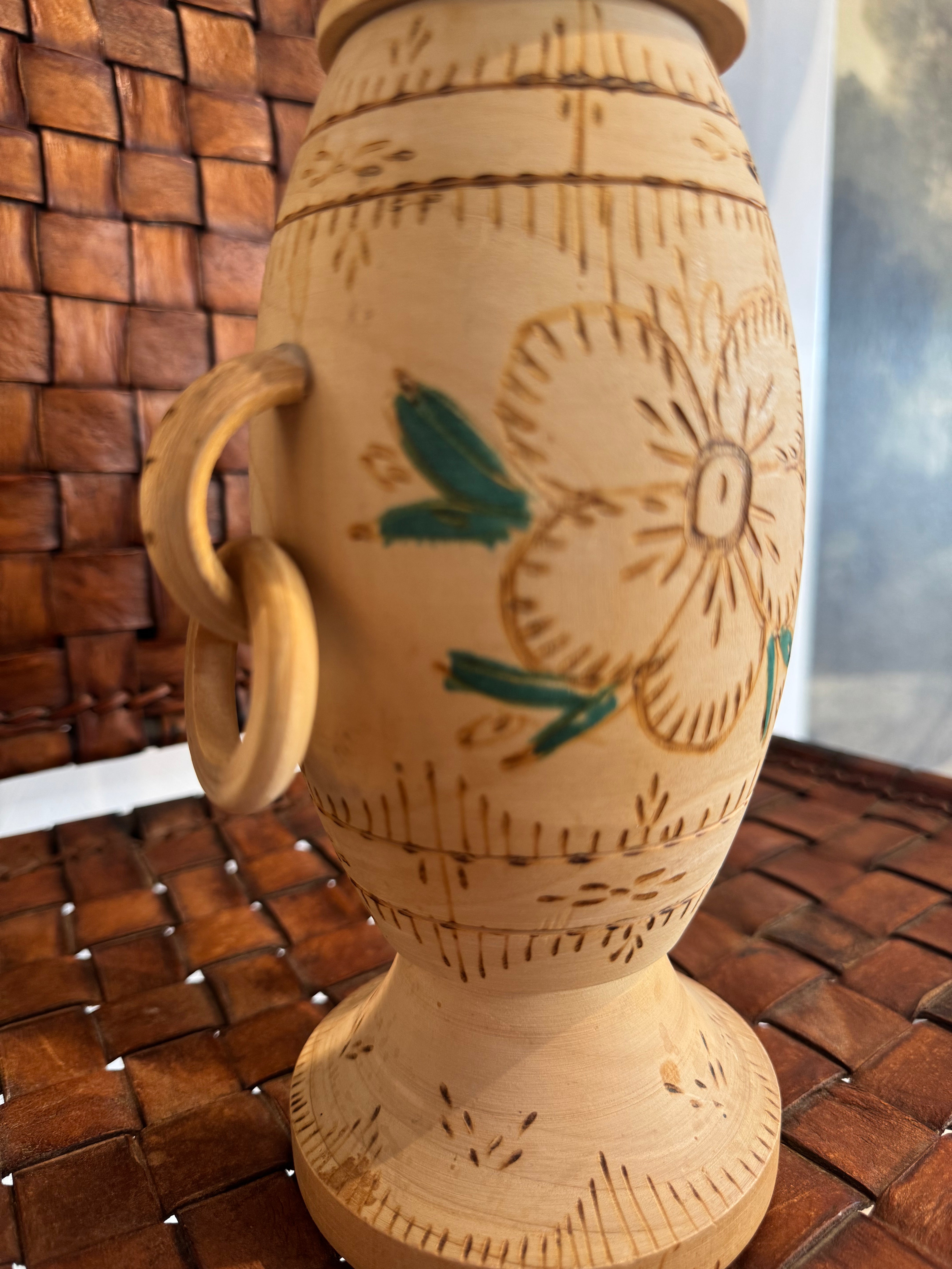 esc. Hand-carved Flower Urn