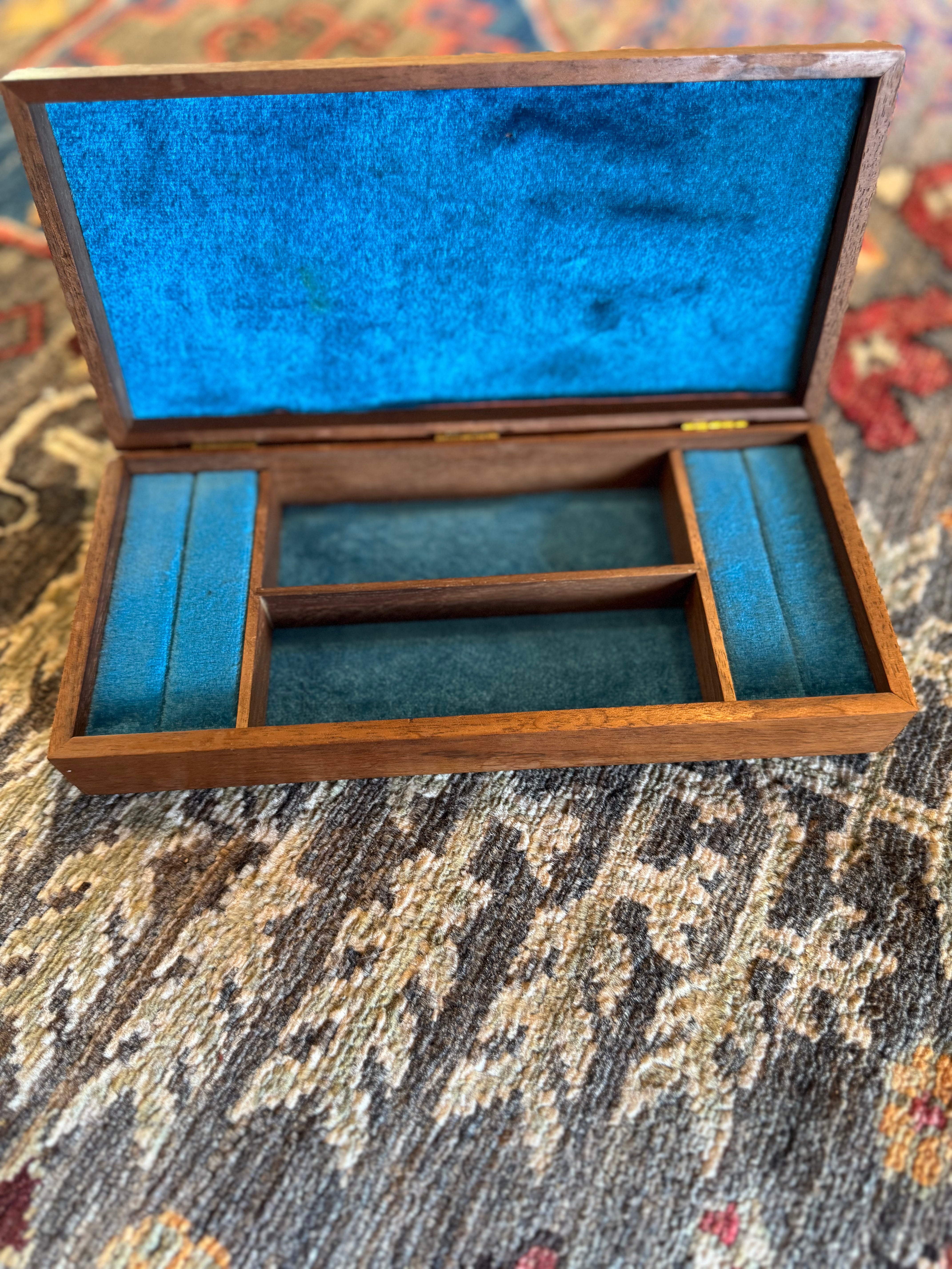 esc. Wood Jewelry Box + Enamel Disc