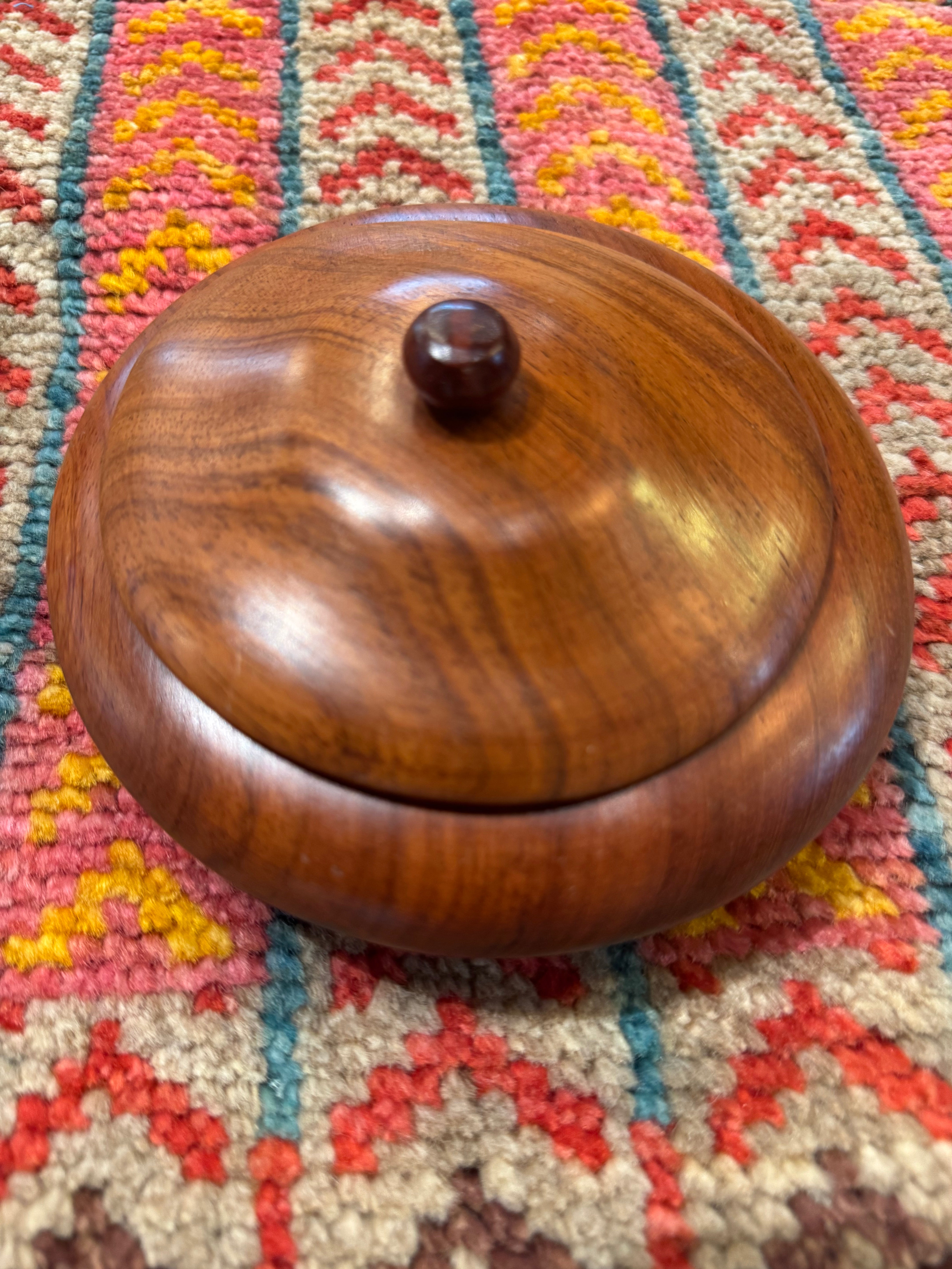 esc. MCM Teak Trinket Bowl w/Lid