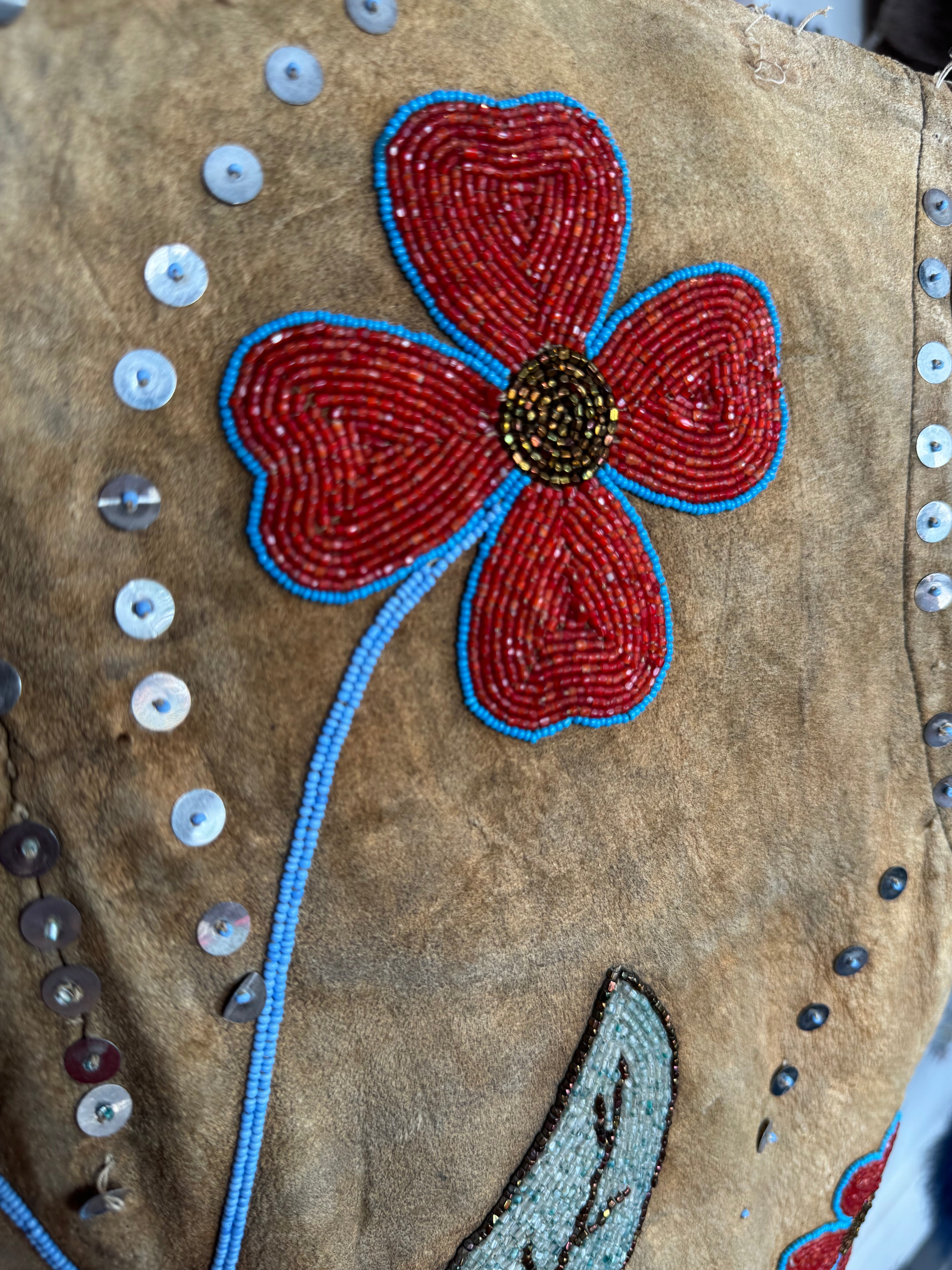 esc. Native American Buckskin & Glass Bead Vest