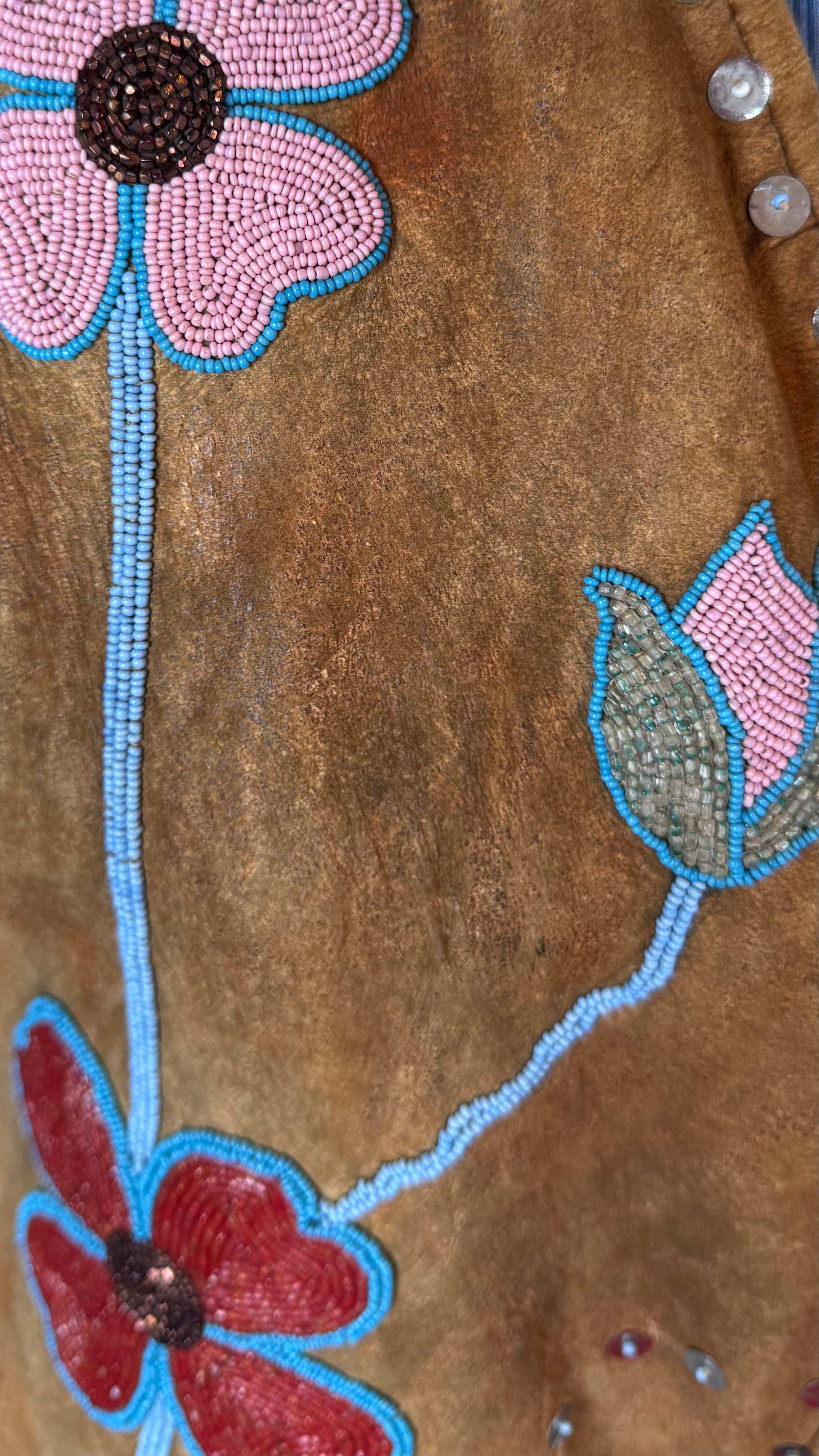 esc. Native American Buckskin & Glass Bead Vest