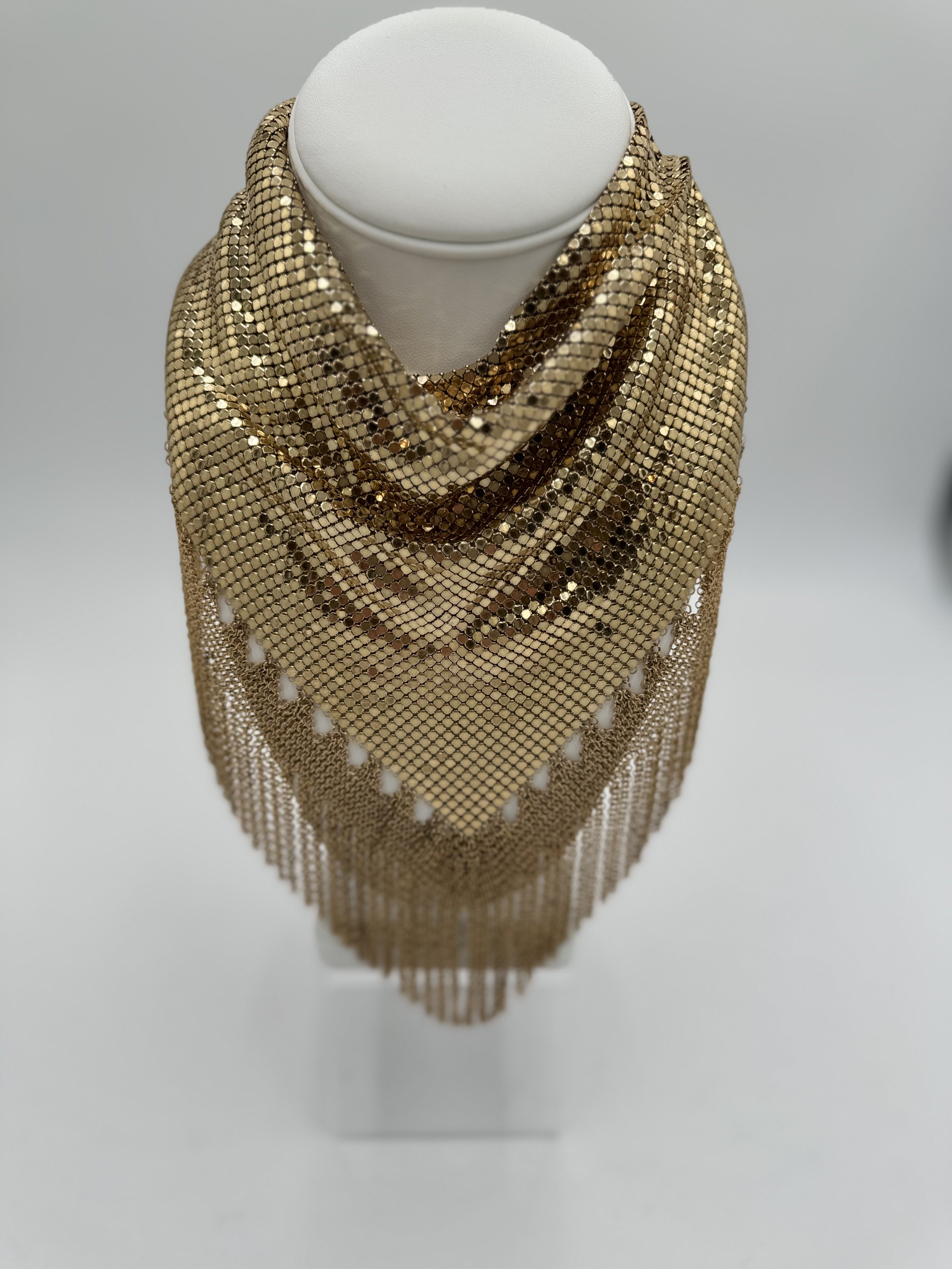 Whiting & Davis Bib Necklace + Fringe 1970's