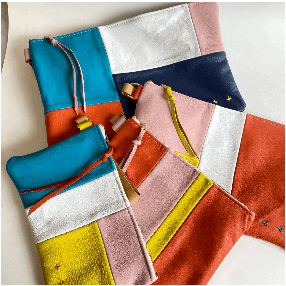 by elke Colorblock Bright Clutches | XL
