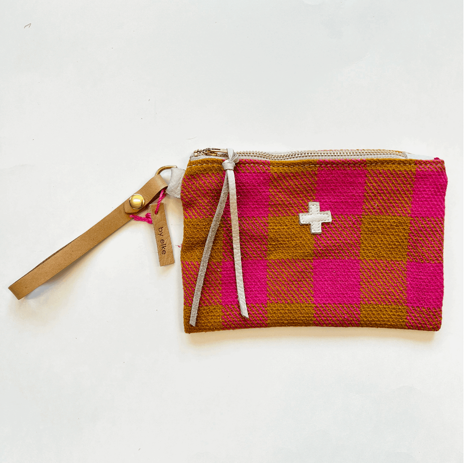 by elke Pink + Mustard Checkered Clutch | Small