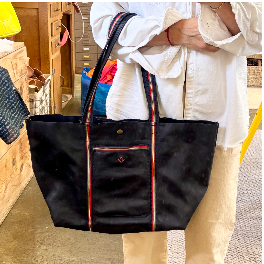 by elke Large Navy Veg Tanned Tote & Clutch