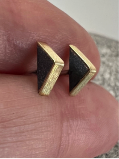 Penthesilea 18K + Sterling Silver Earrings by Jennifer Letter Design