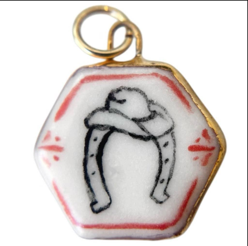 Hand Painted + Porcelain Charms 22K Gold Luster