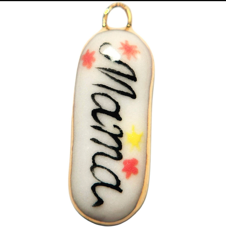 Hand Painted + Porcelain Charms 22K Gold Luster