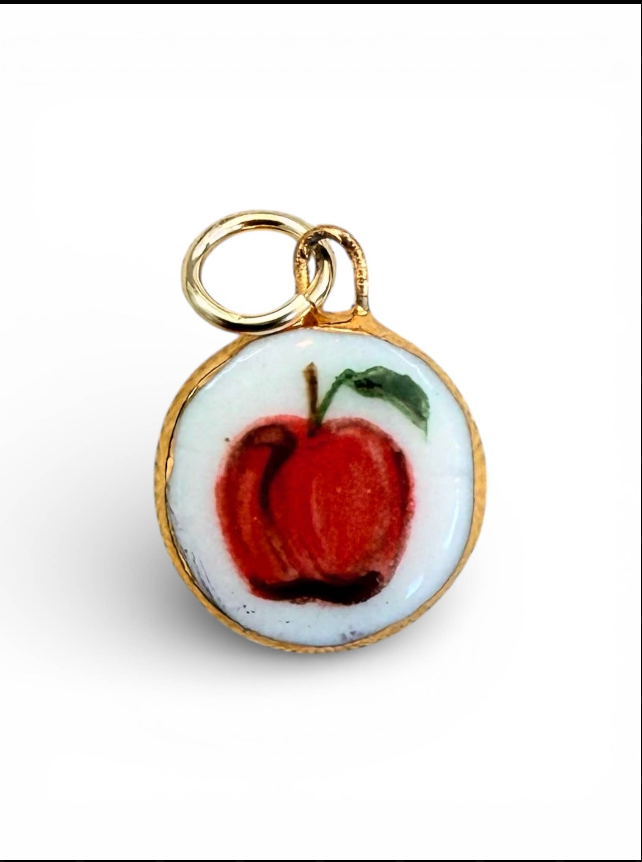 Hand Painted + Porcelain Charms 22K Gold Luster