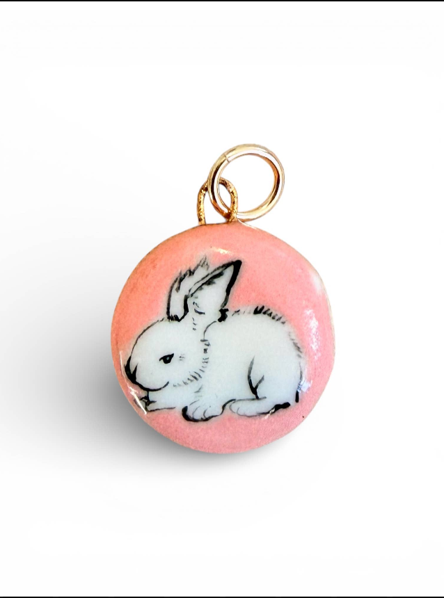 Hand Painted + Porcelain Charms 22K Gold Luster