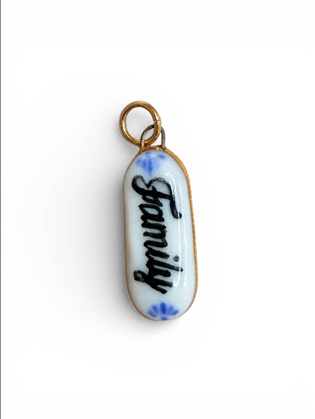 Hand Painted + Porcelain Charms 22K Gold Luster