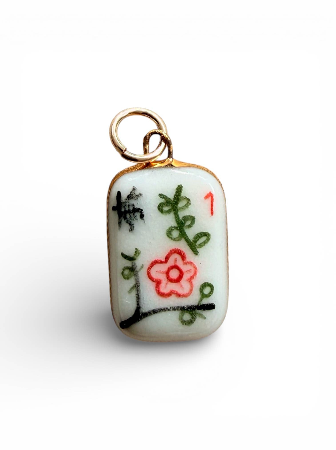 Hand Painted + Porcelain Charms 22K Gold Luster