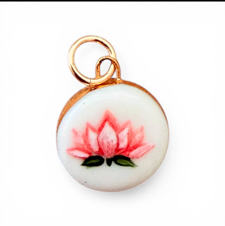 Hand Painted + Porcelain Charms 22K Gold Luster