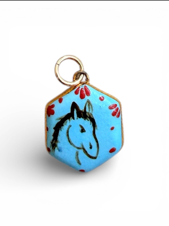 Hand Painted + Porcelain Charms 22K Gold Luster