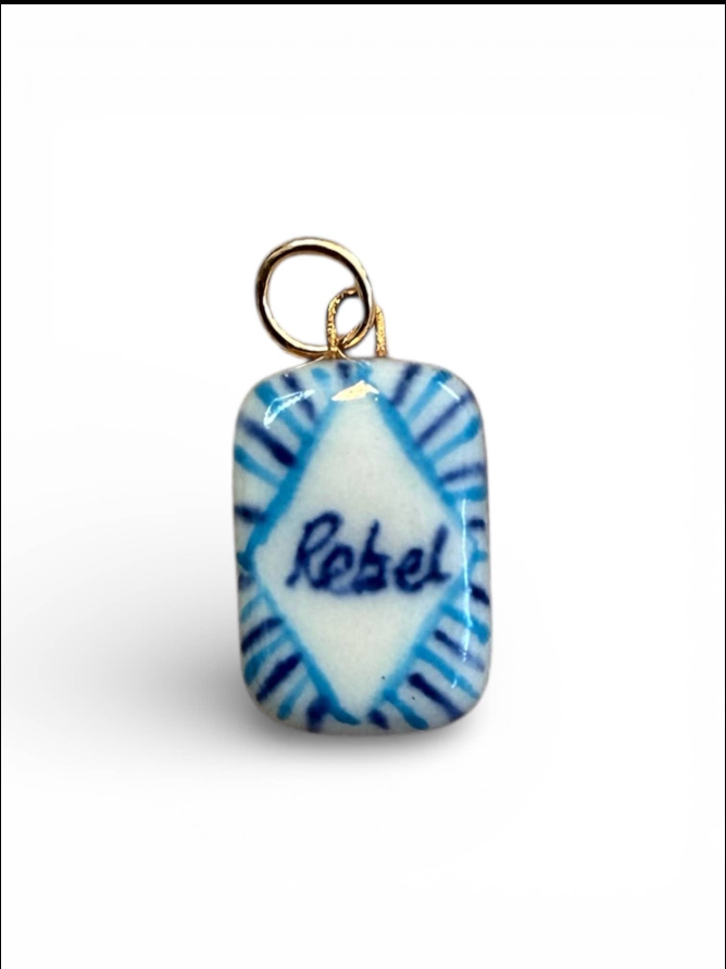 Hand Painted + Porcelain Charms 22K Gold Luster