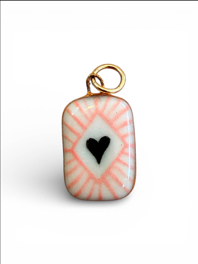 Hand Painted + Porcelain Charms 22K Gold Luster