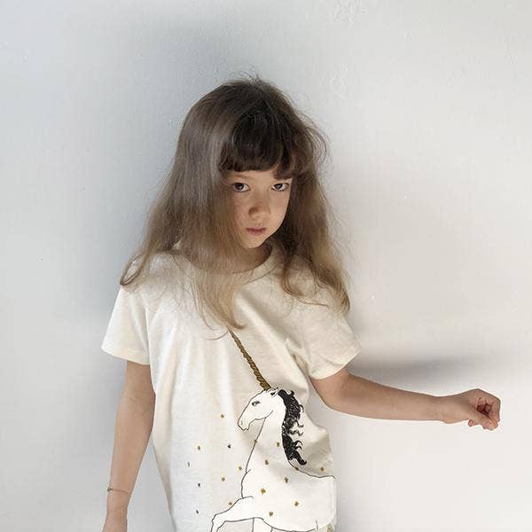 Cosmic Unicorn Crew Tee in Natural