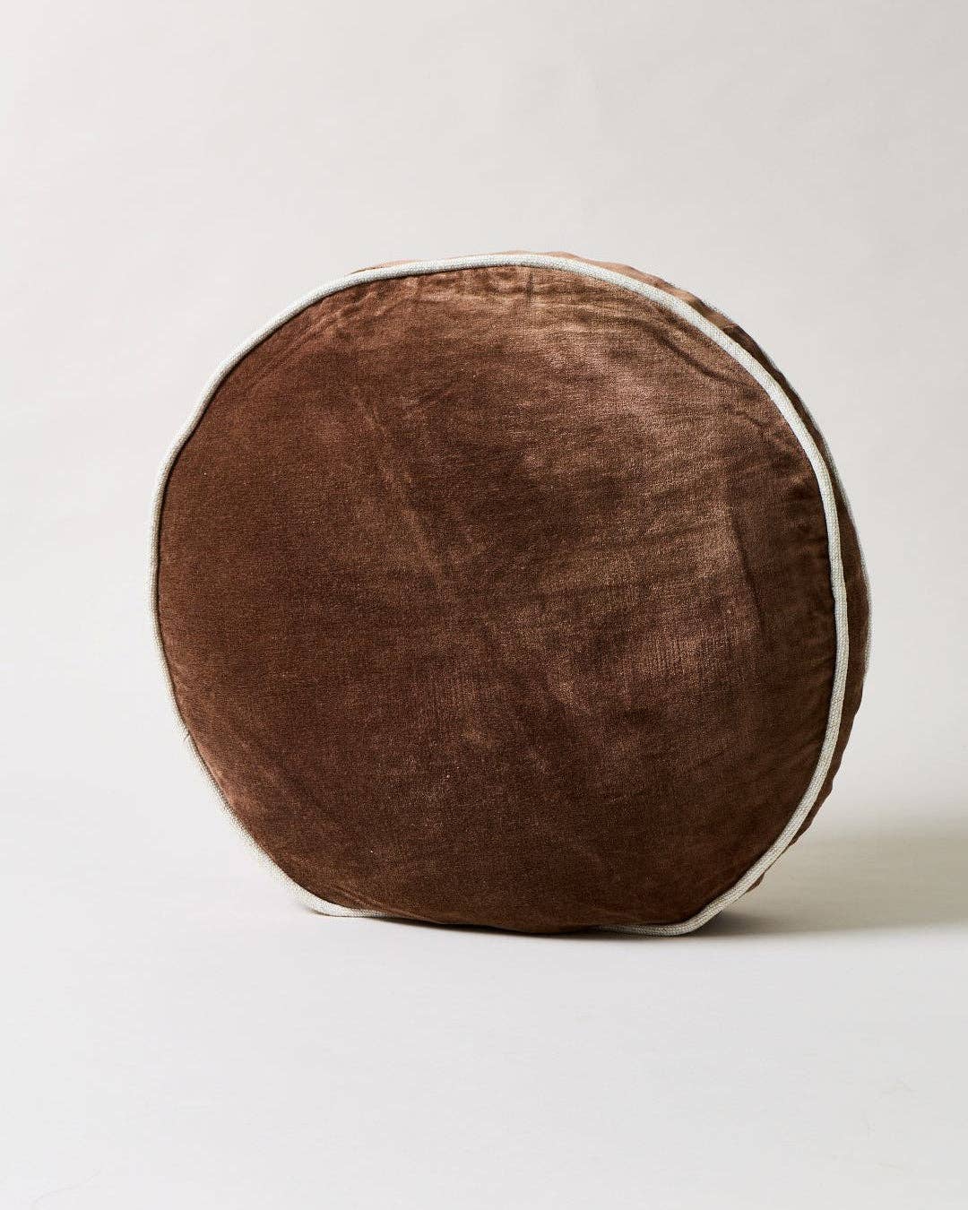 Round Velvet + Linen Pillow