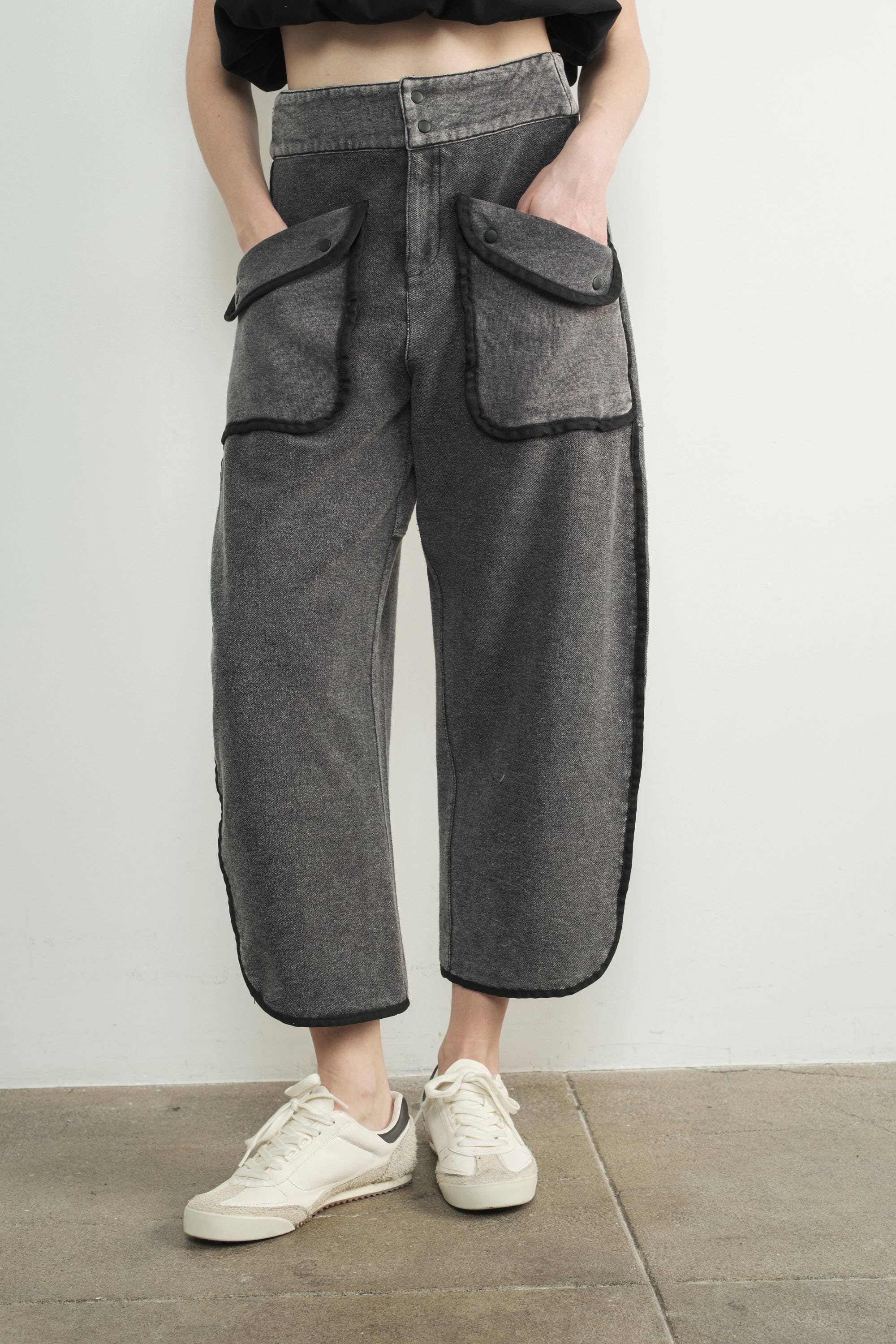VINTAGE WASHED TERRY BARREL PANTS