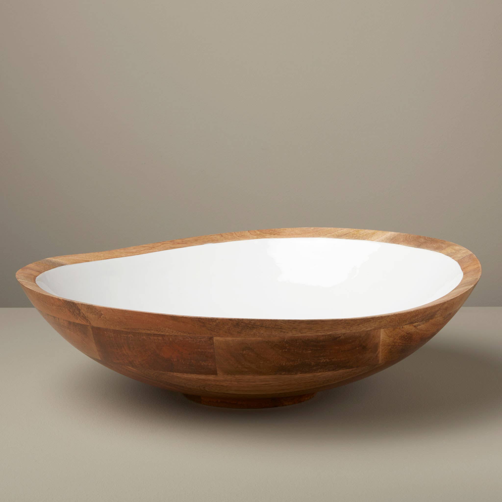 Madras Mango Wood + Enamel Large Bowl