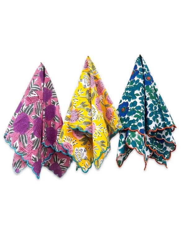 Sun Cotton Napkins + Scalloped Edge | Set of 4