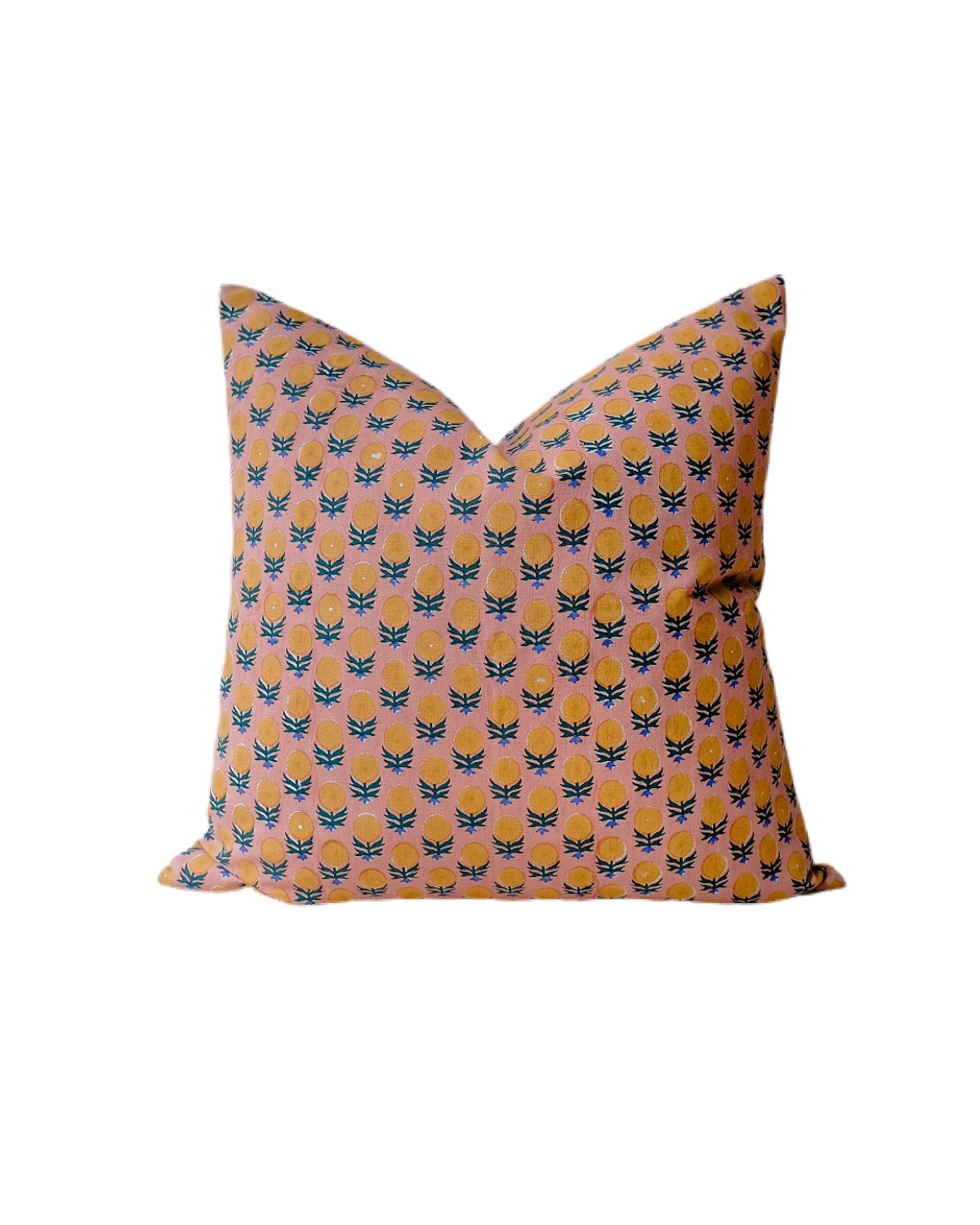 Hand Block-Printed Linen Pillow