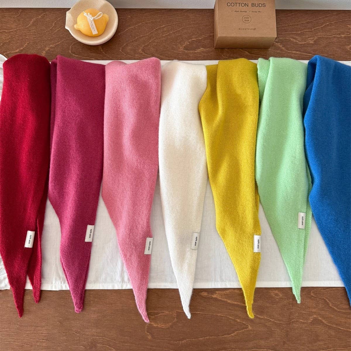 Wool Knit Triangle Scarf