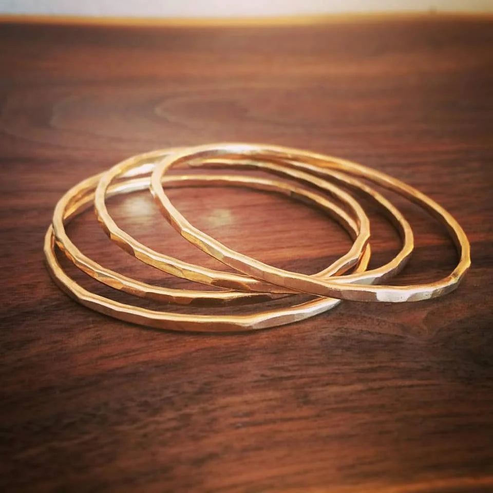 Hammered Reflective Bangles by Moonspun
