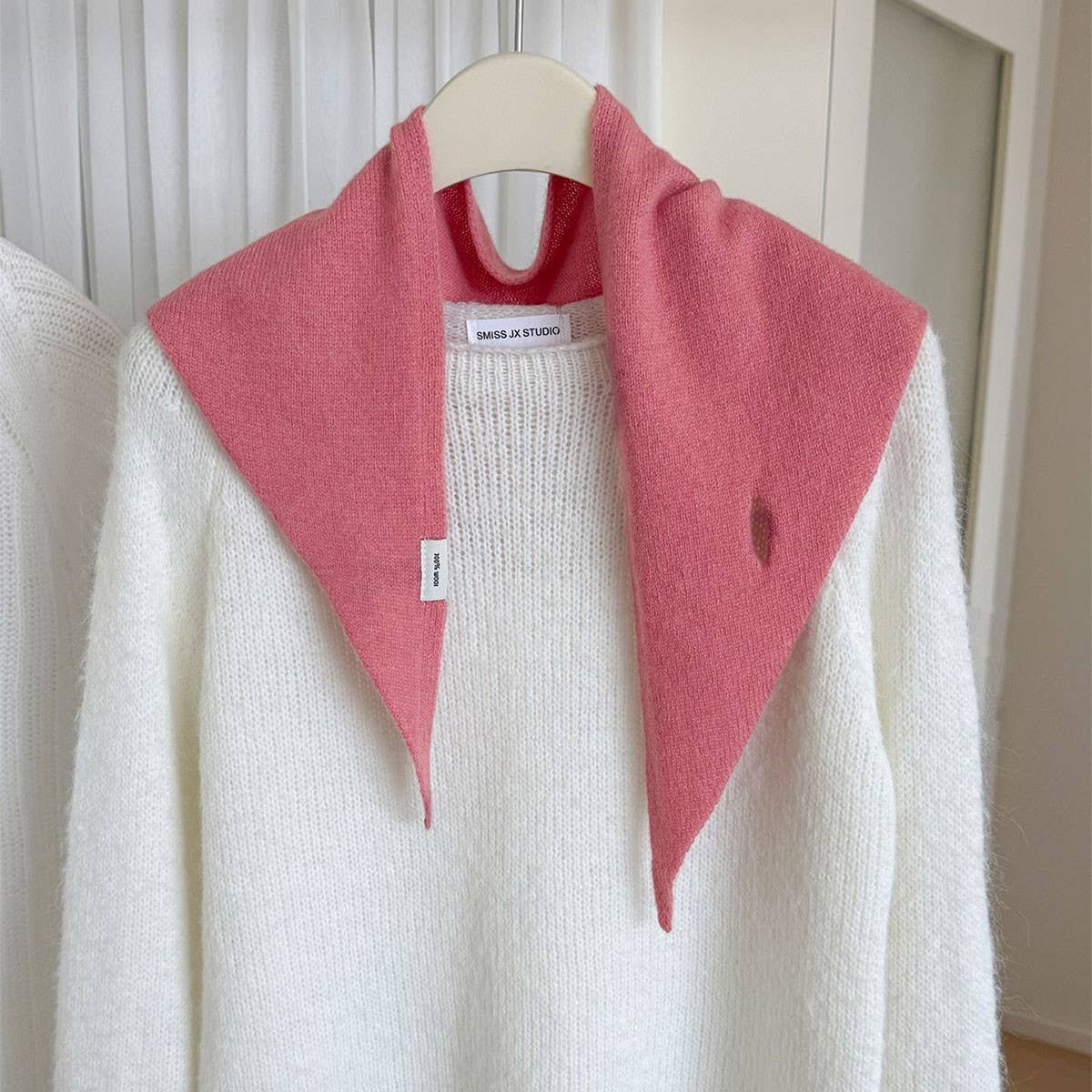 Wool Knit Triangle Scarf