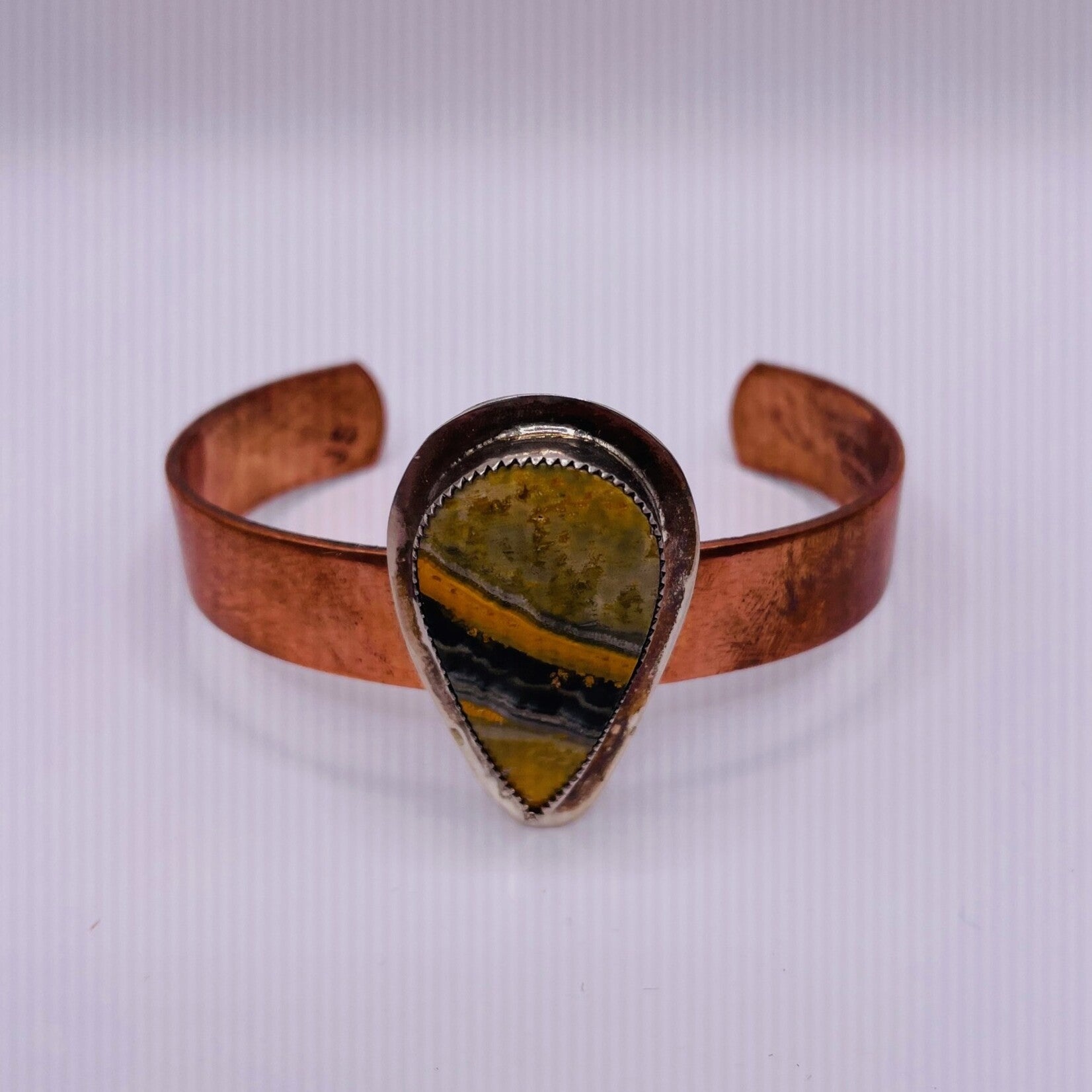 Bubblebee jasper and copper cuff
