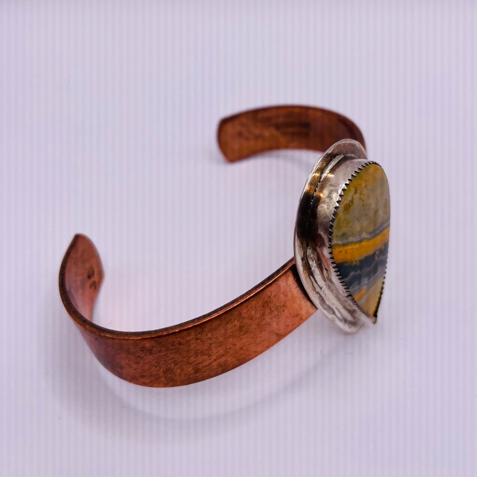 Bubblebee jasper and copper cuff