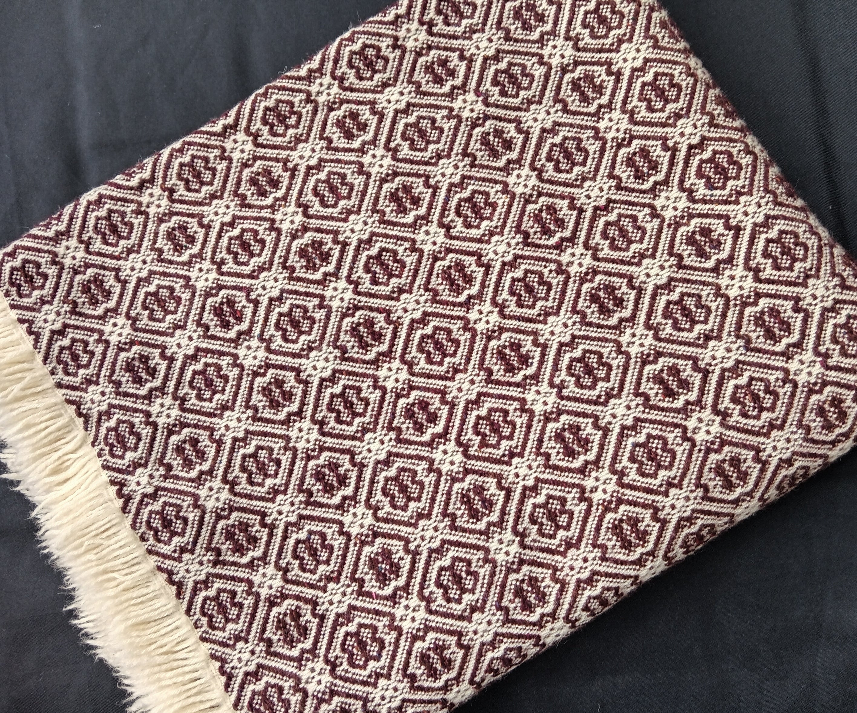 Handwoven Wool Blanket with Fringe