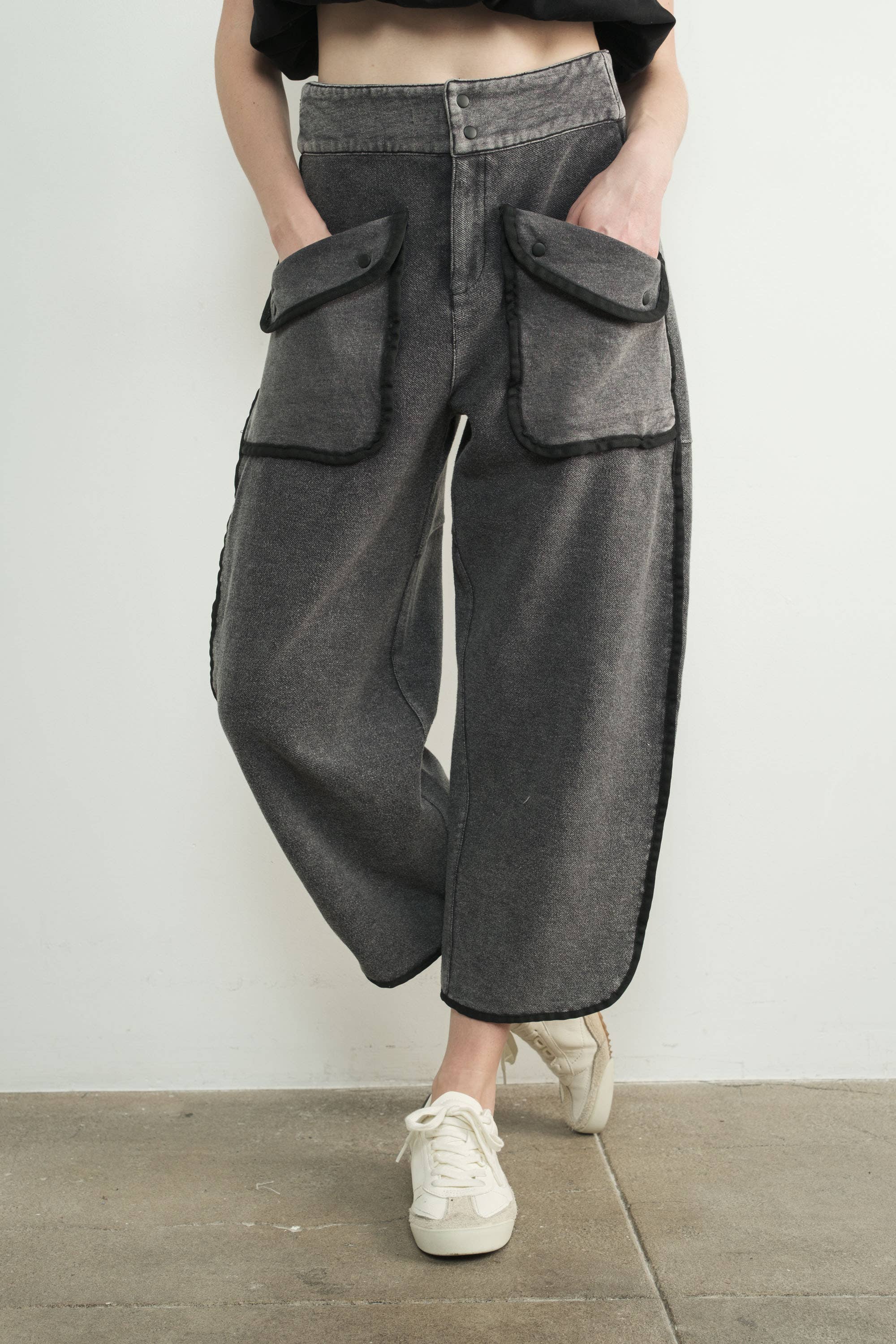 VINTAGE WASHED TERRY BARREL PANTS