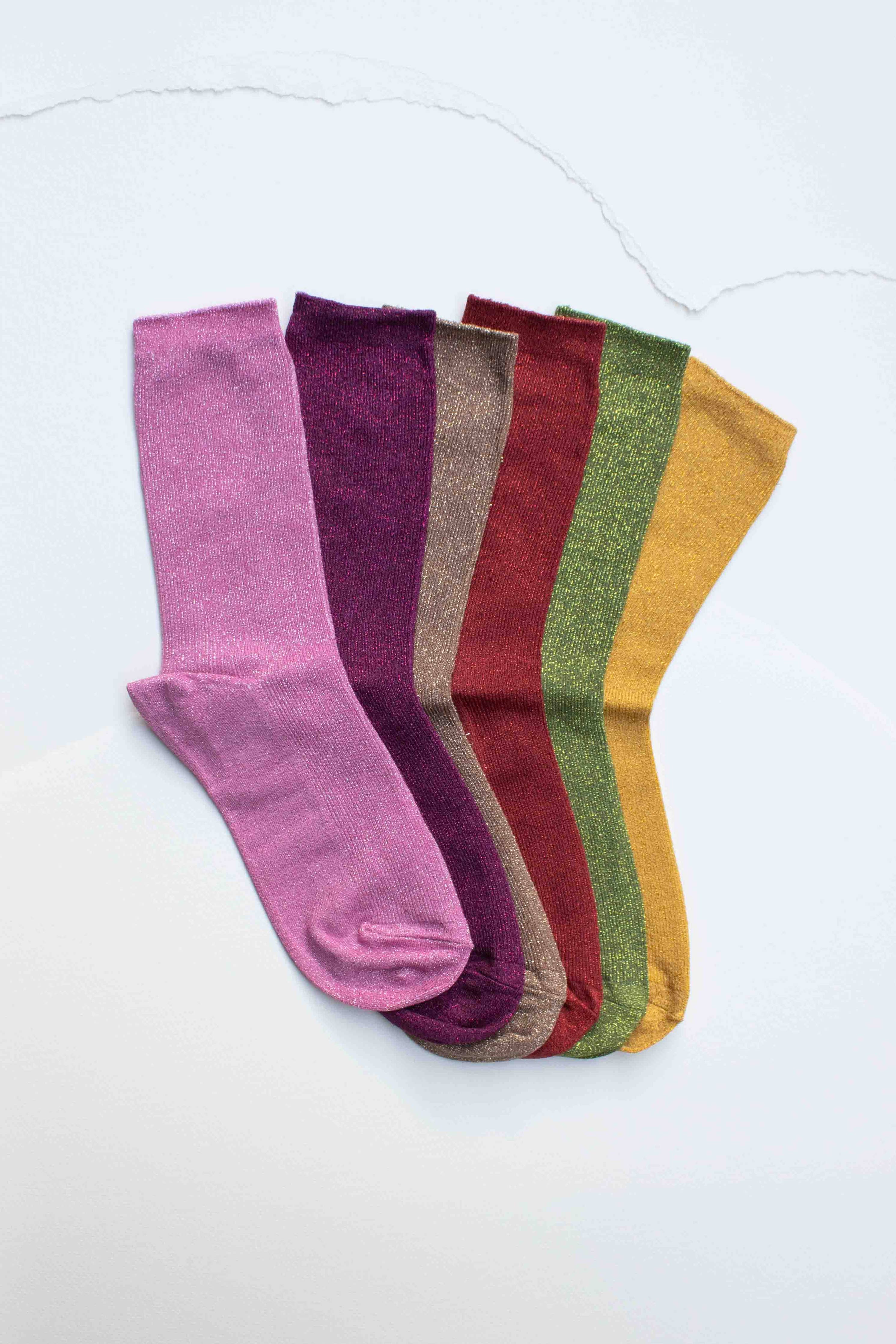 Pop of Color Glitter Socks