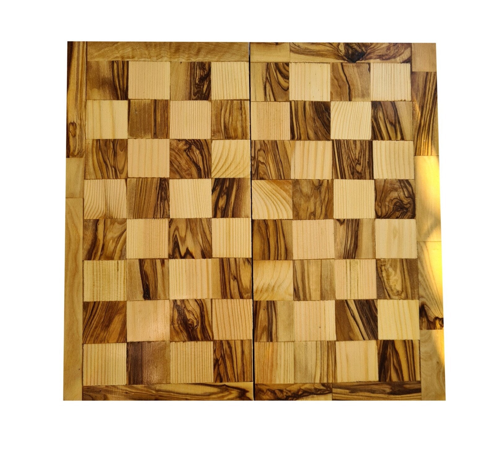 Handmade Olive Wood with Carved Figures, Folding Travel Board