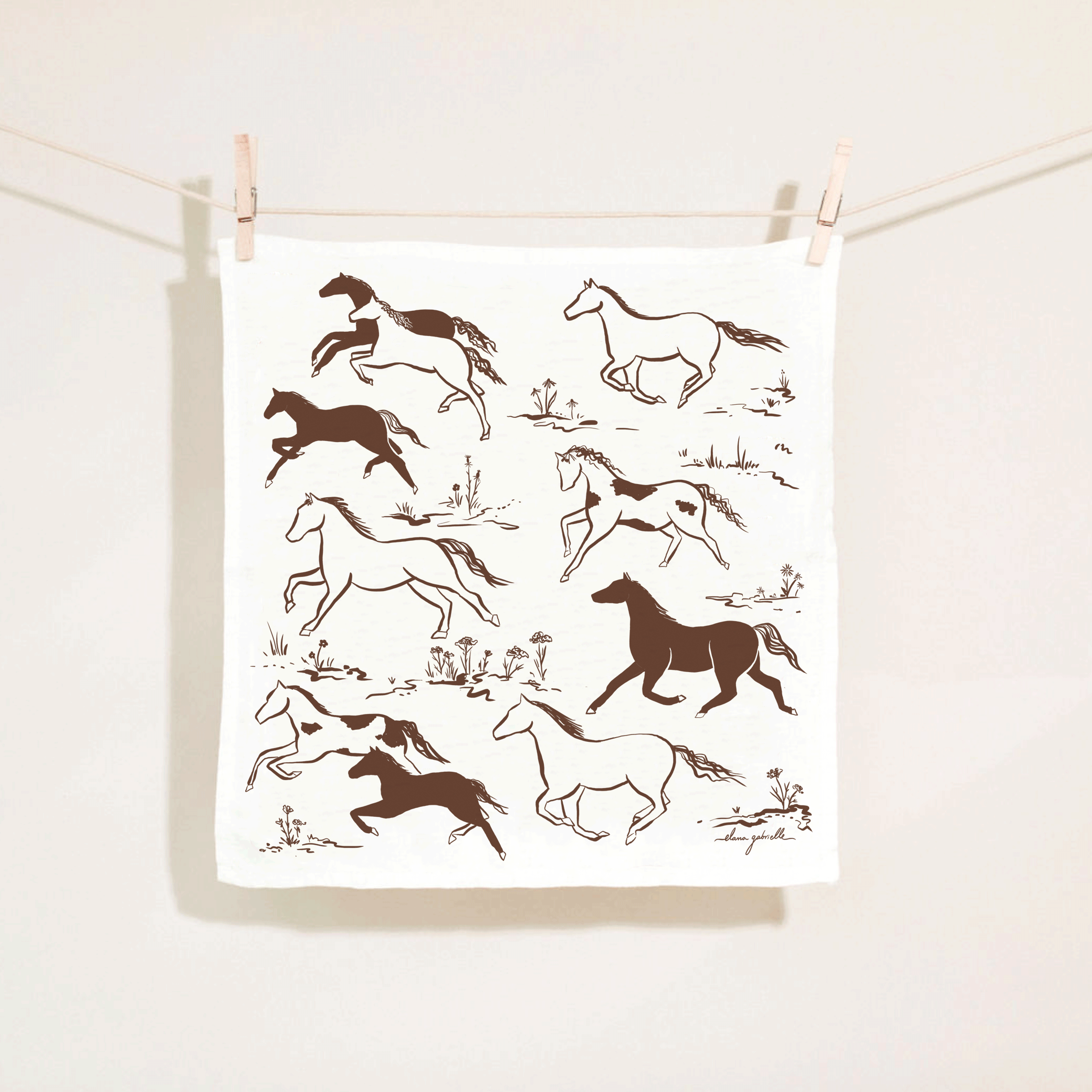 Wild Horses Linen Napkins | Set of 2